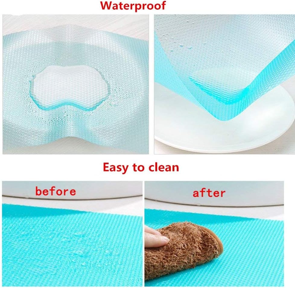 9 Pack Refrigerator Mats,Washable Fridge Mats Liners Easy to Clear Fridge Pads Mat Shelves Drawer Table Mats Refrigerator Liners for Shelves,3Red/3Green/3Blue - Image 3