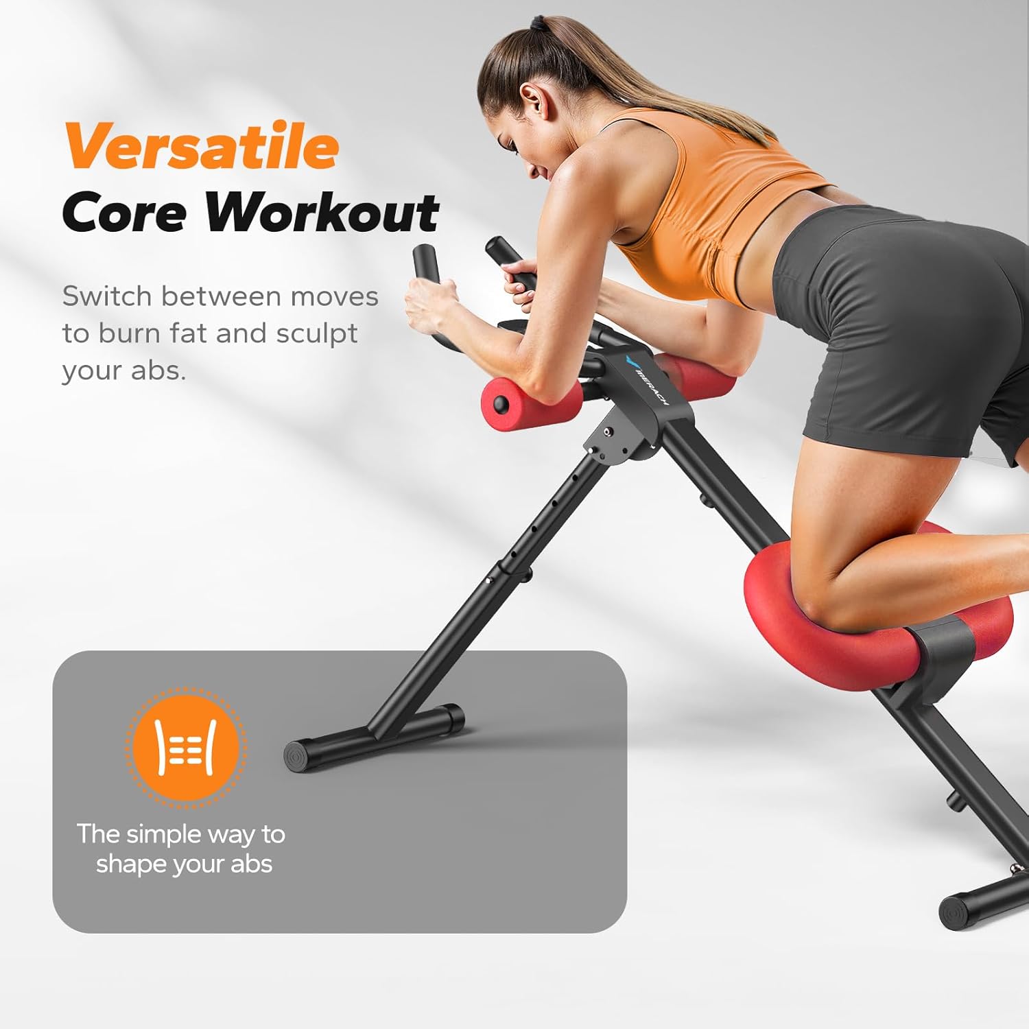 MERACH Ab Machine, Ab Workout Equipment, Adjustable Ab Trainer Machine for Abs Workout at Home Gym, Foldable, Knee Protection, Abdominal Trainer for Stomach Workout - Image 2