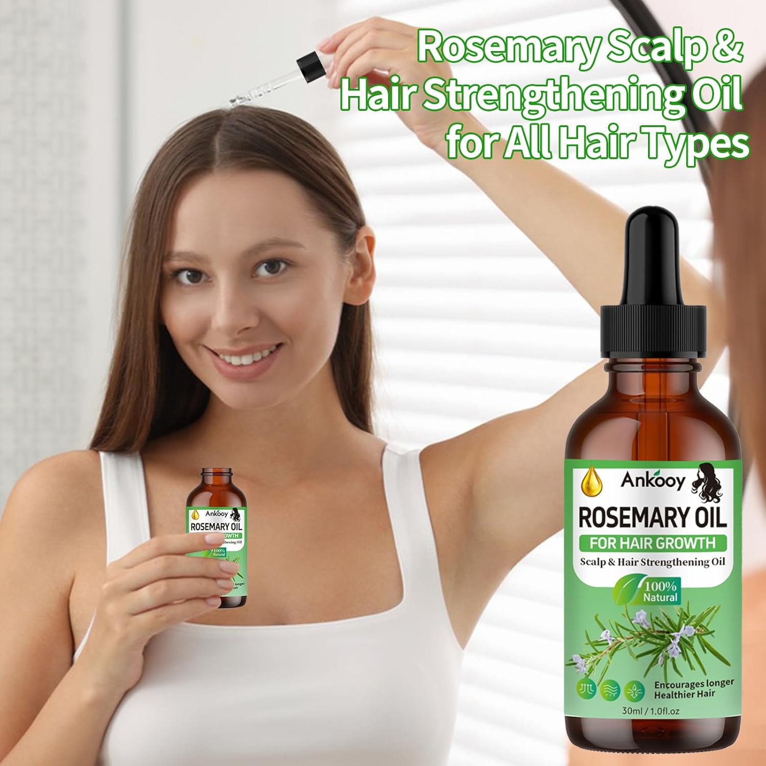 3 Pack Rosemary Oil for Hair Growth,Rosemary Hair Growth Oil,Strengthening Oil for Dry Damaged Hair,Hair Loss Treatment & Thickens Hair,Scalp Care Promotes Hair Thickness for Men Women - Image 6