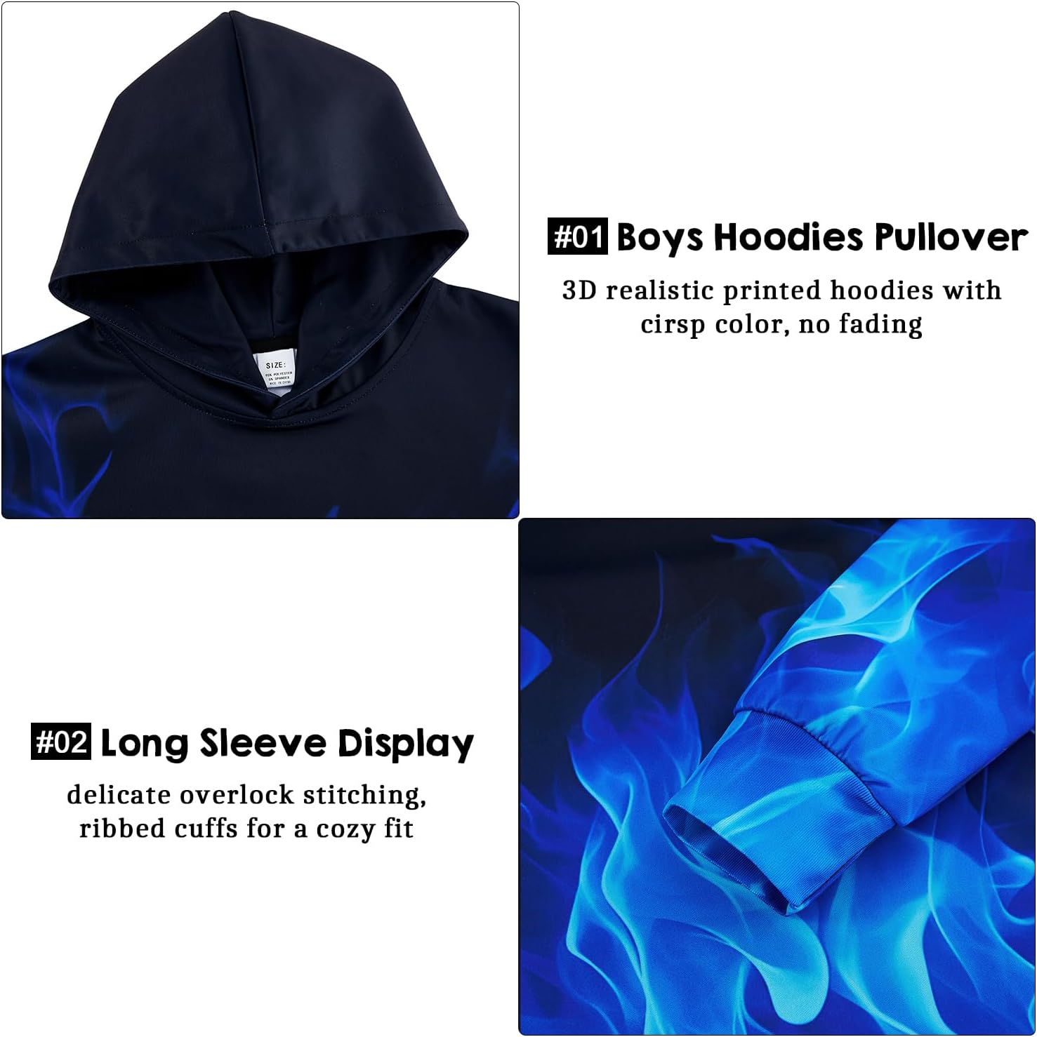 TUONROAD Boys Girls Hoodies 3D Printed Cool Hooded Lightweight 6-16T Hooded Pullover Sweatshirt for Kids - Image 4