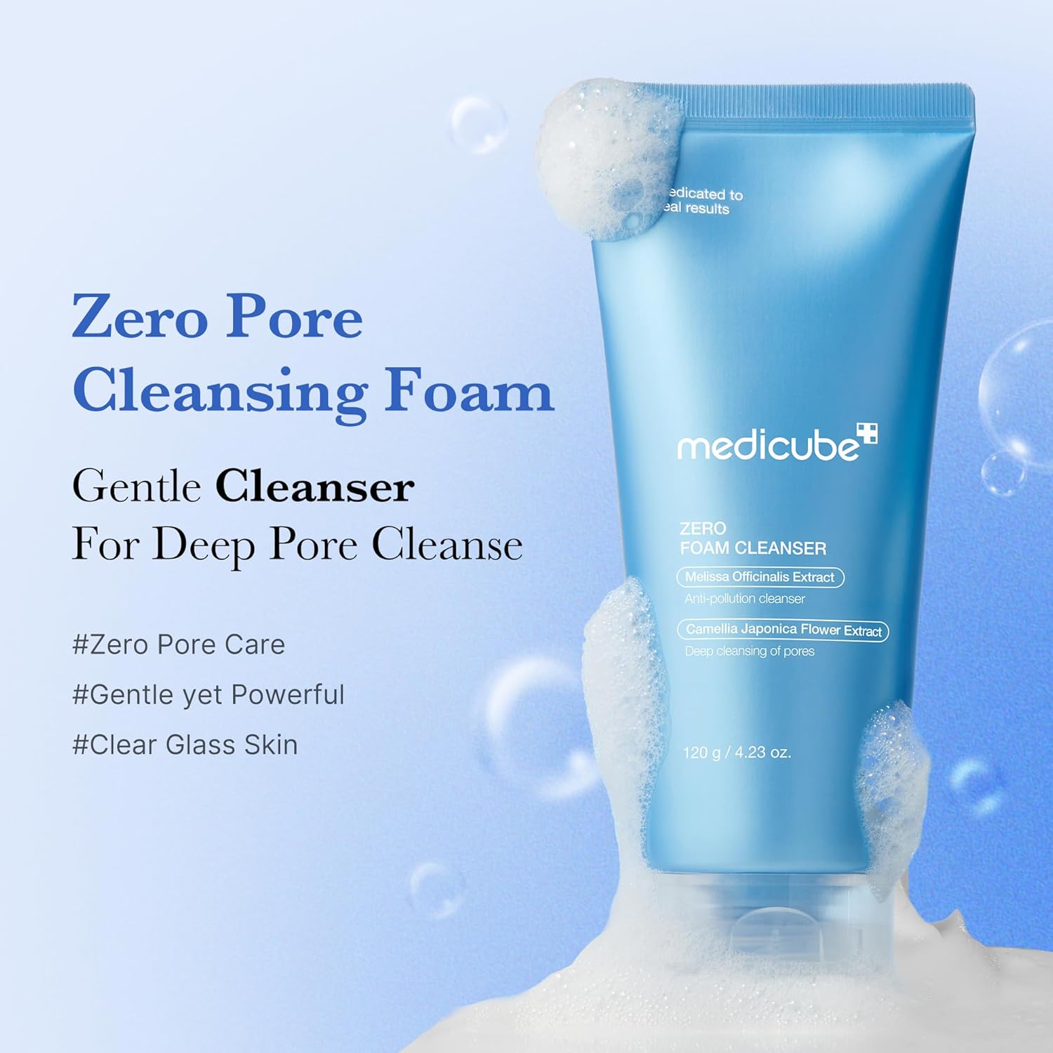medicube Facial Cleanser Zero Foam Cleanser | Daily Gentle Cleansing Foam for Sensitive Skin | Excess Sebum Control, Hydration, Pore Minimization | Korean Skincare, 4.23 oz - Image 2