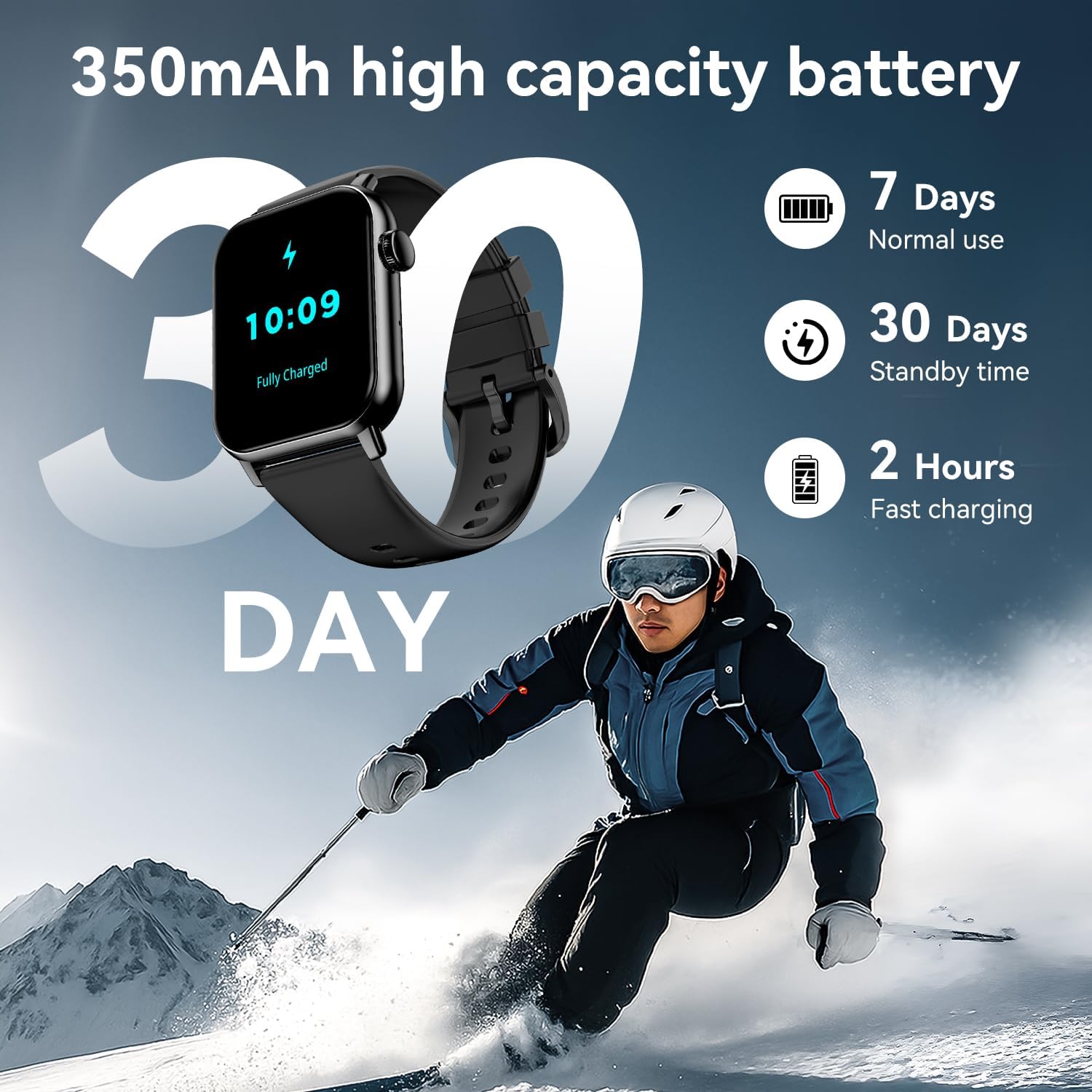 Smart Watches for Men Women, 1.83" HD Touchscreen with Bluetooth Calling, IP68 Waterproof Fitness Tracker, 120+ Sport Modes, 24/7 Heart Rate & Sleep Monitor, Compatible with iPhone Android (Black) - Image 3