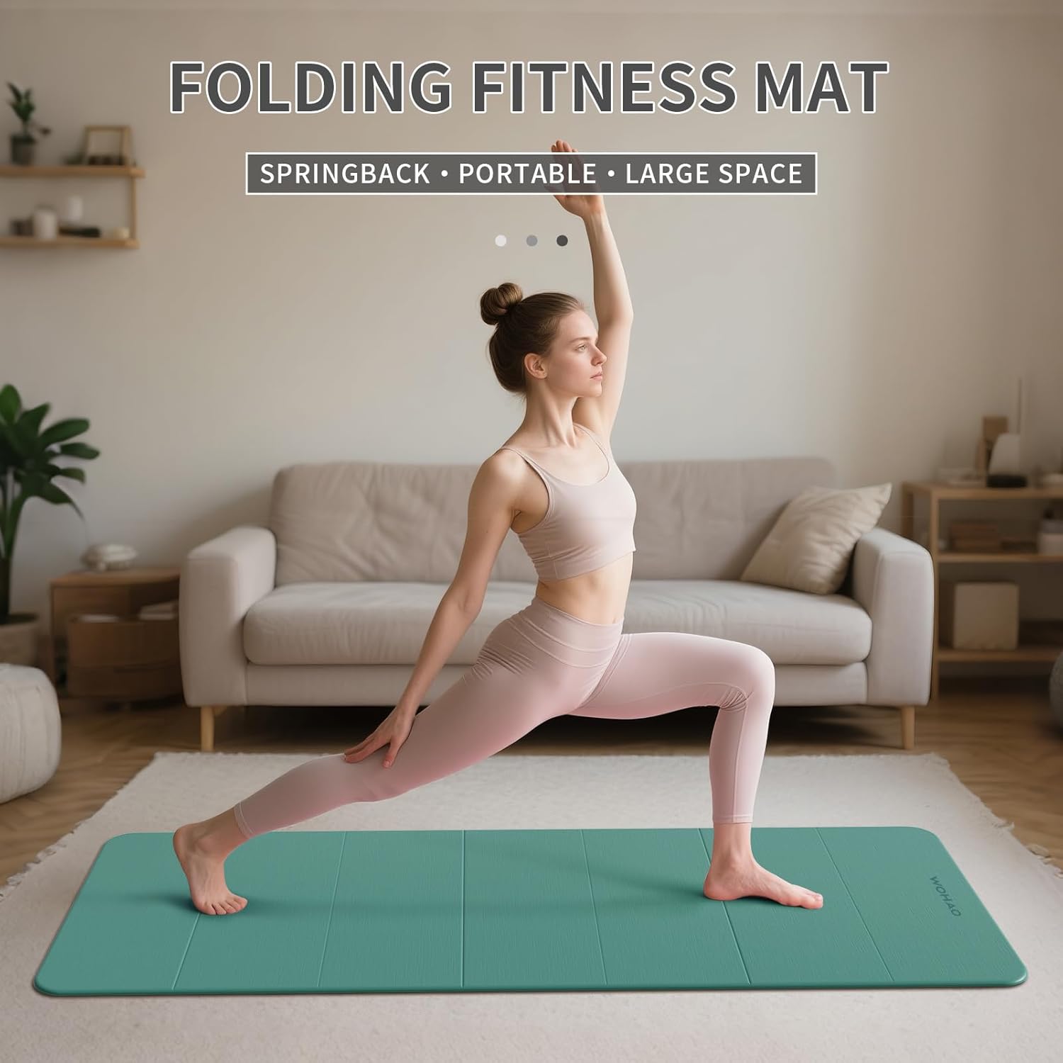 7-Fold Yoga Mat 70"x24" - 1/2 Inch Thick Folding Exercise Mat, Compact Non-Slip TPE Mat for Travel, Storage, Yoga & Home Gym, Lightweight & Portable - Image 2