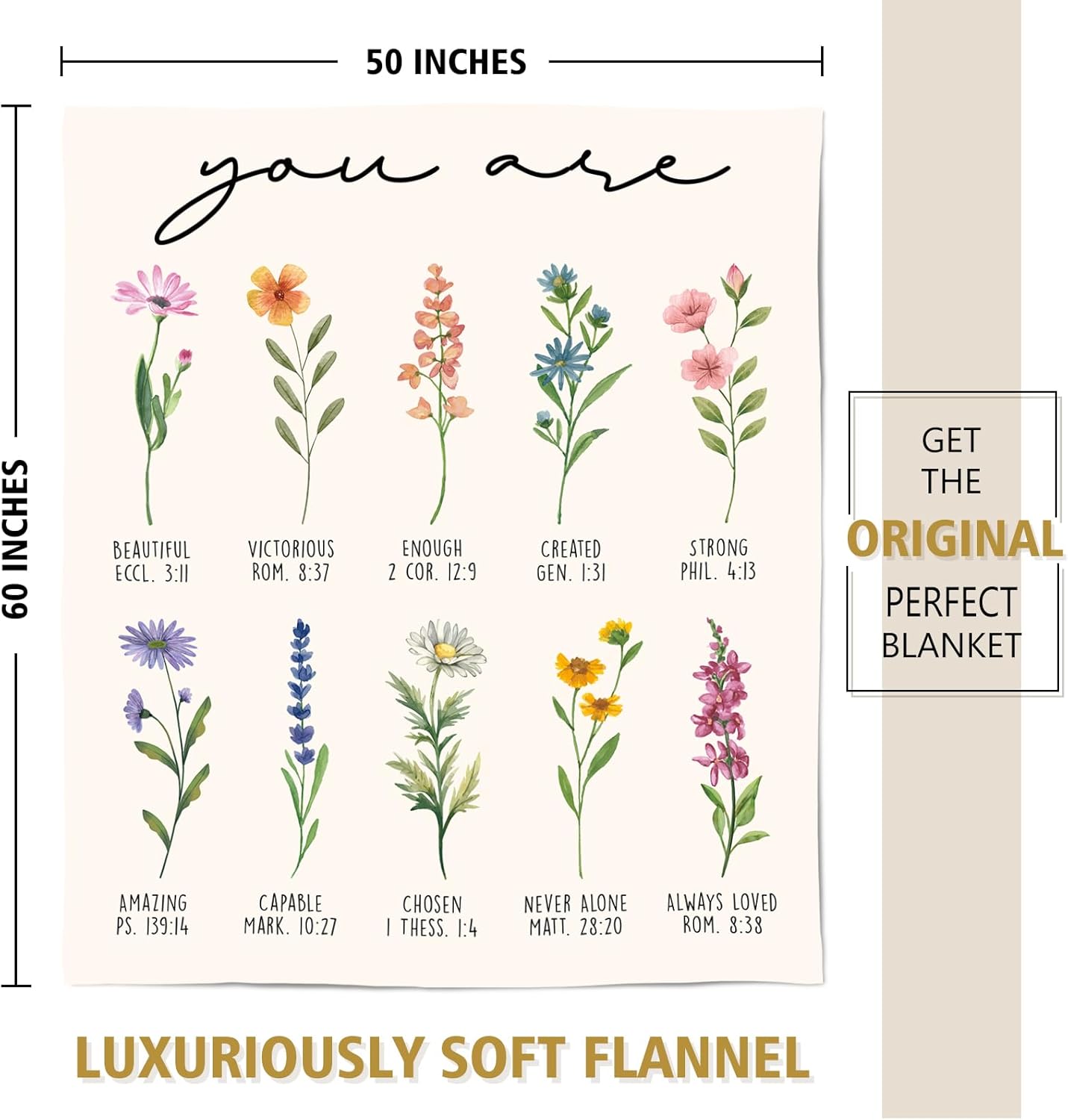 Afterprints Christian Gifts for Women, Christian Blanket with Flowers, Birthday Gifts for Women, Christmas, Inspirational, Religious Gifts for Sister, Friend, Daughter, Soft Throw Blankets 50'' x 60'' - Image 6