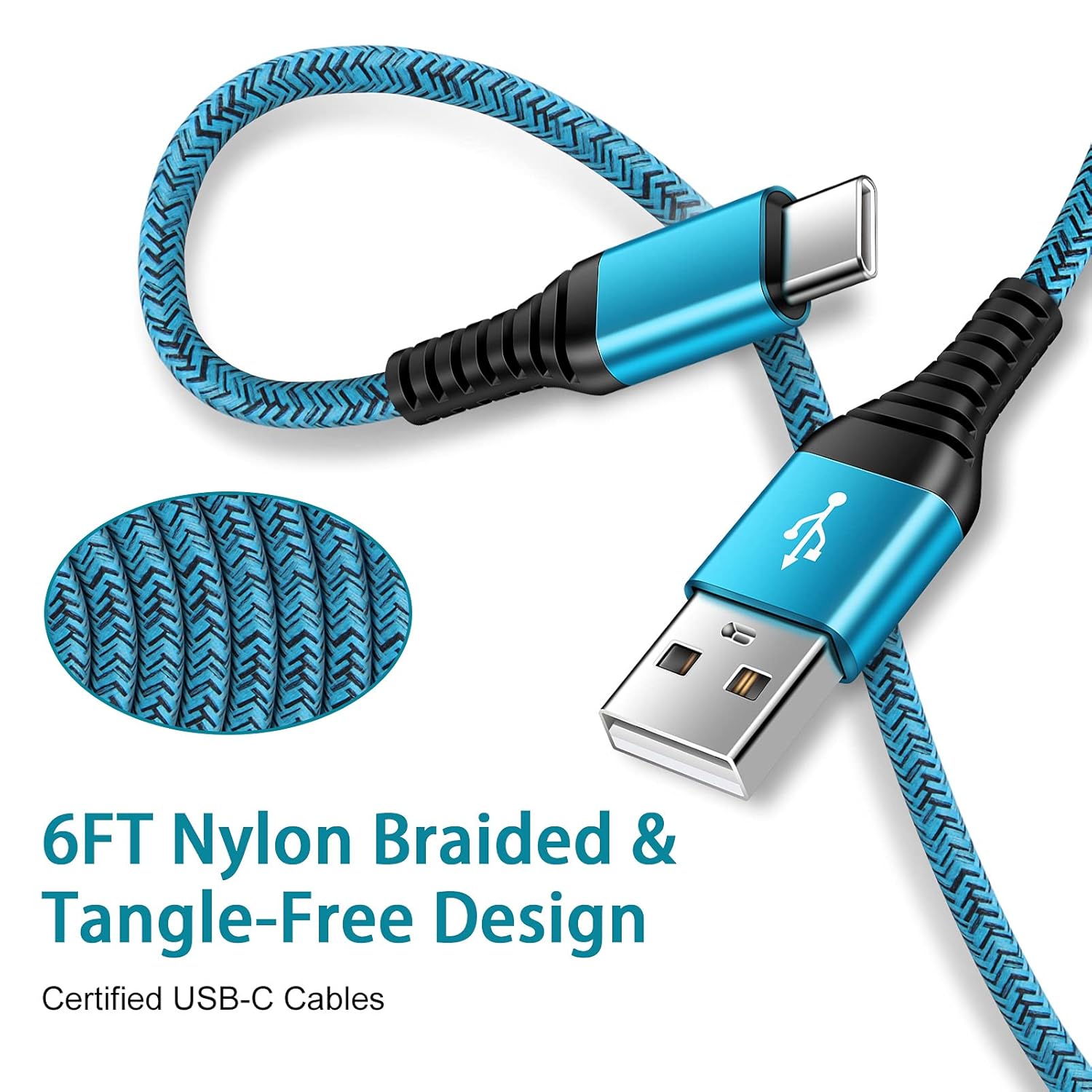 C Charger Cord Fast Charging USB Type C Cable Android Charger Cables 6FT 2Pack for Samsung Galaxy S26 S25 S24 S23 S22 S21 S20 Ultra S20+ Note 20 10 S10 S9 Plus A12 A11 A52 Google Pixel 6 5 4 4a 3a XL - Image 3