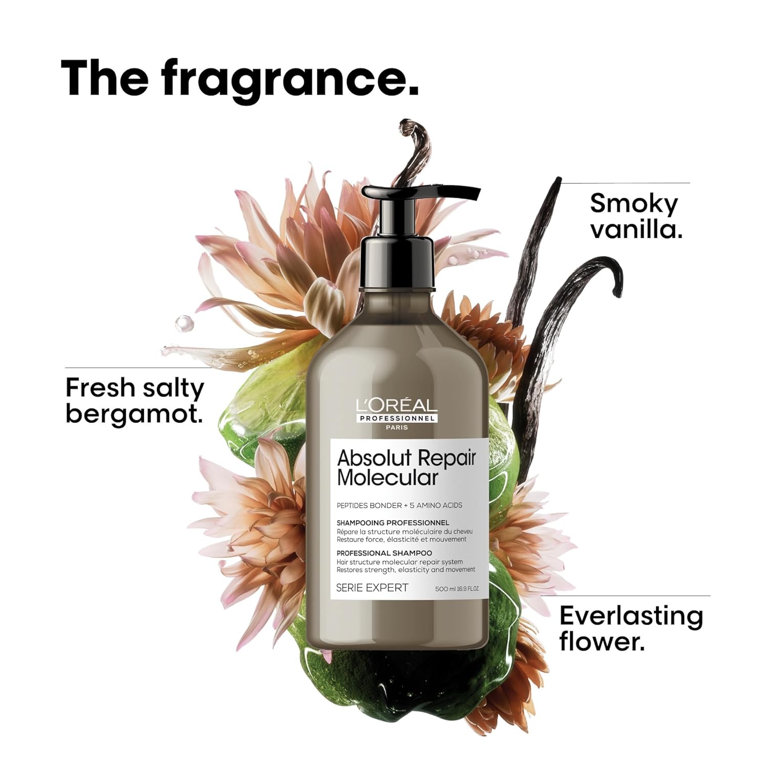 L'Oréal Professionnel Paris Absolut Repair Molecular Shampoo - Repairs Damage & Restores Strength For All Damaged Hair, With Peptide Bonder & Amino Acids, Sulfate-Free - Image 5