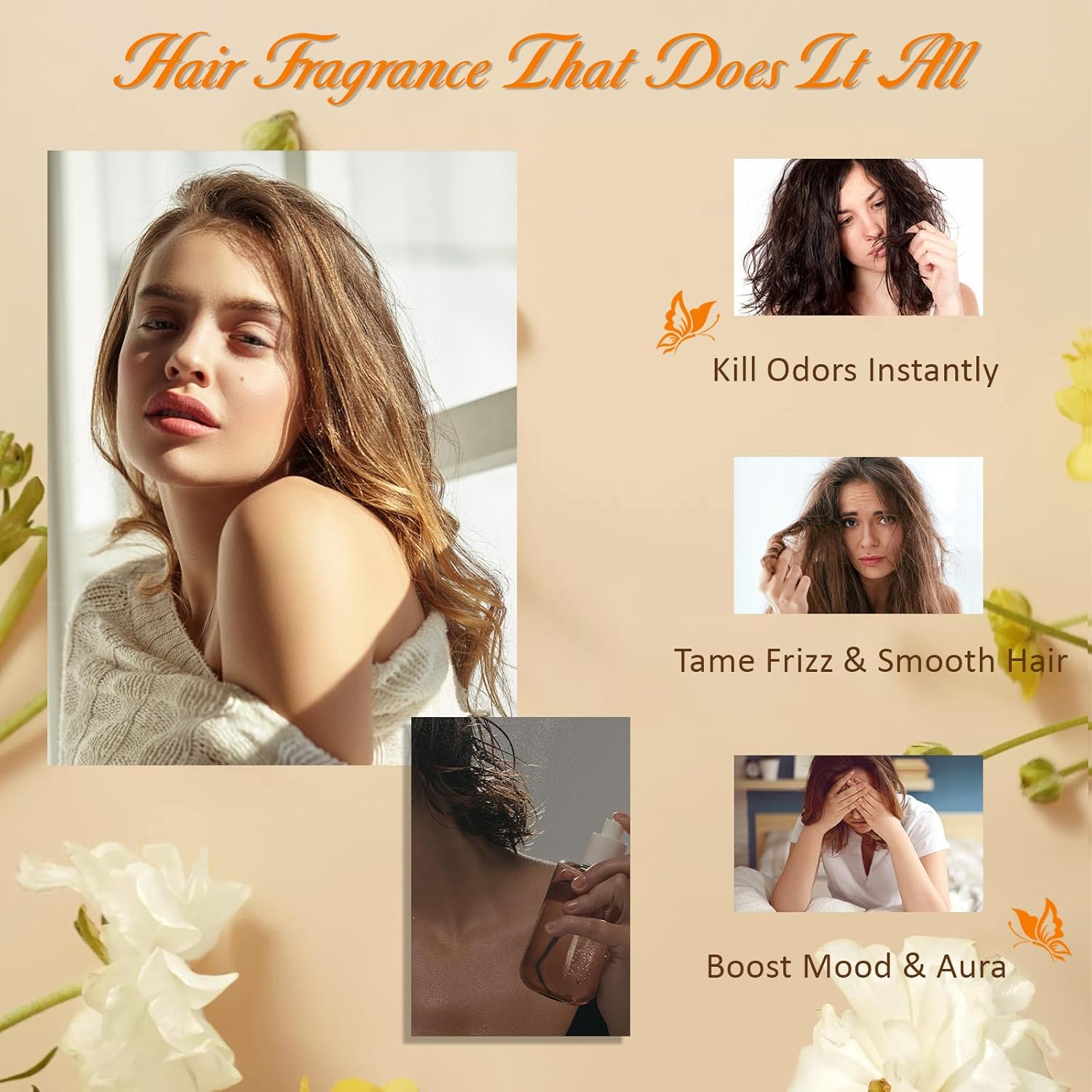 Vanilla Hair & Body Perfume Spray, Pheromones Perfumes for Women, Long-Lasting Fragrance Mist, Frizz Control & Shine-Enhancing, Nourishing Hair Repair Mist, Daily Use, Alcohol-Free, 1.7 Oz Travel Size - Image 3