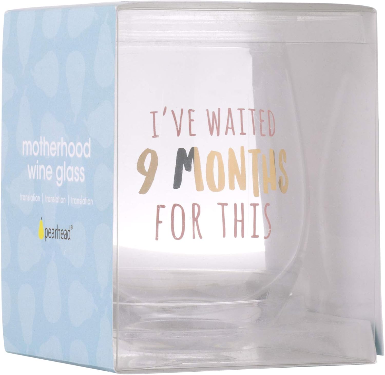 Pearhead I’ve Waited 9 Months Stemless Wine Glass, Mother’s Day Gift for New Mom, Funny Pregnancy Gift, 16 oz - Image 10
