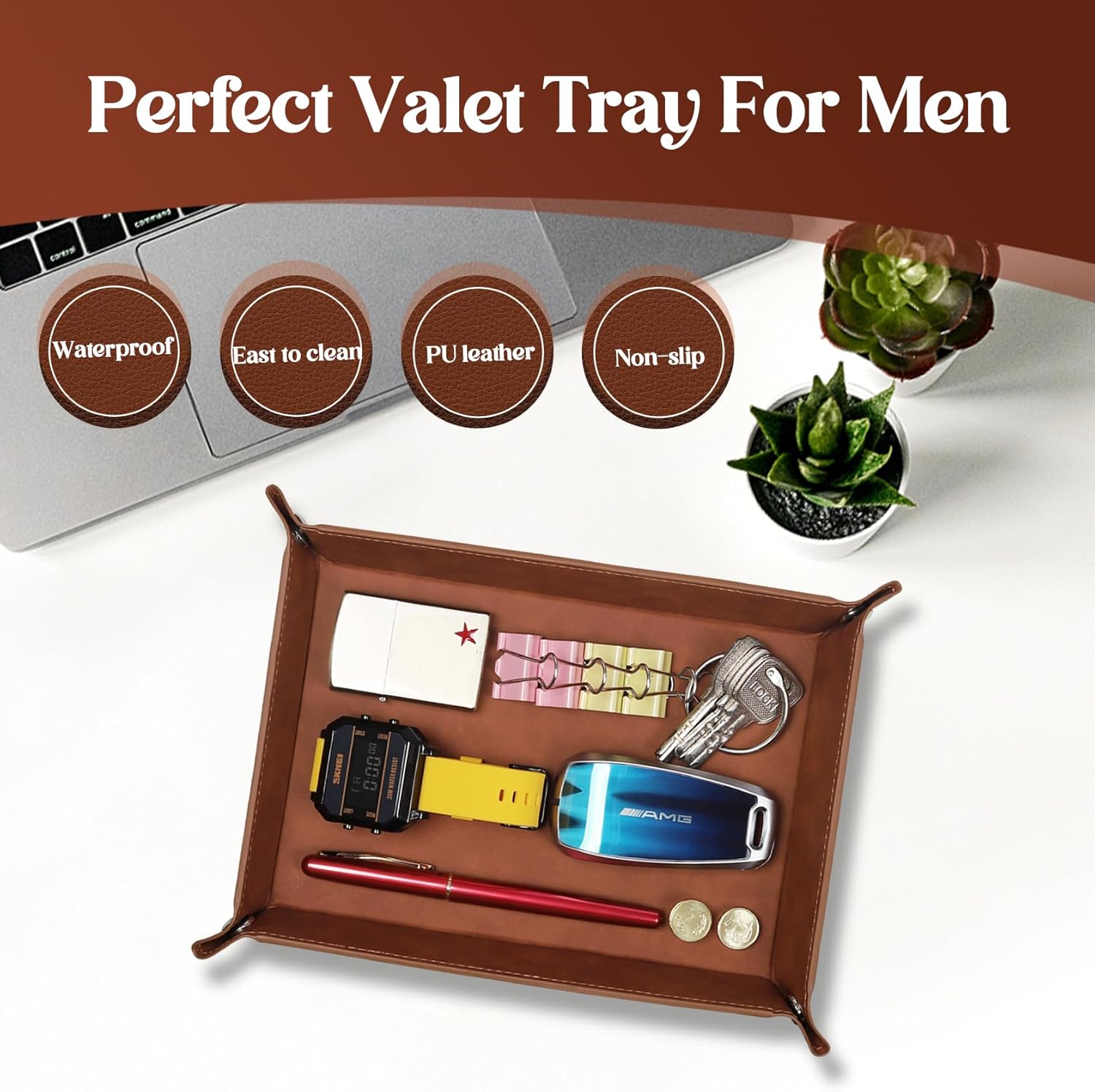 Mens Gifts, Valet Tray for Man Christmas Stocking Stuffers, Christmas Stocking Stuffers for Men, Gifts for Him Dad, Grandpa Papa Gift, Husband Gift - Image 4
