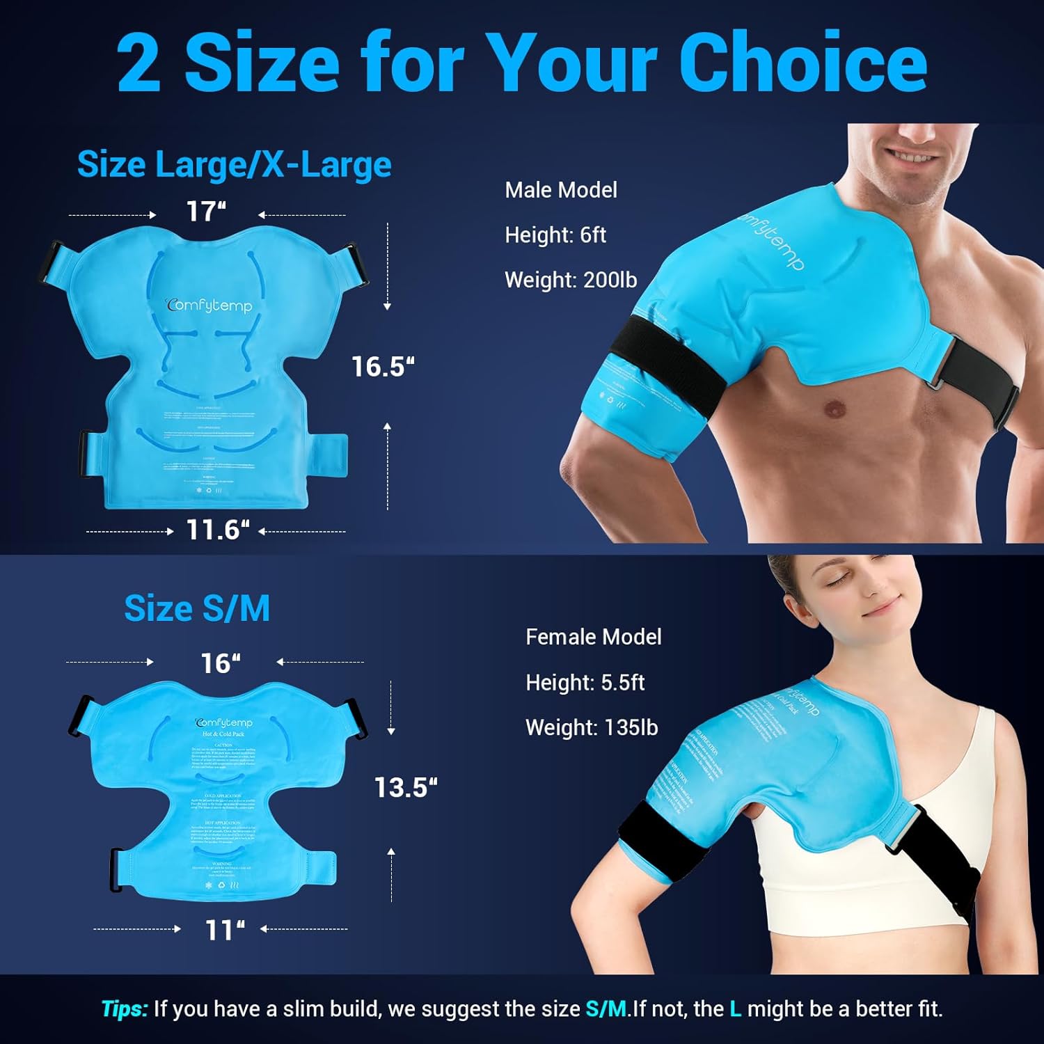 Comfytemp Shoulder Ice Pack Rotator Cuff Cold Therapy Wrap, FSA Eligible HSA, Gel Packs for Injuries Reusable Hot Cold Compress Shoulder Brace for Pain Relief, Men Women Recovery Item (Large/X-Large) - Image 2