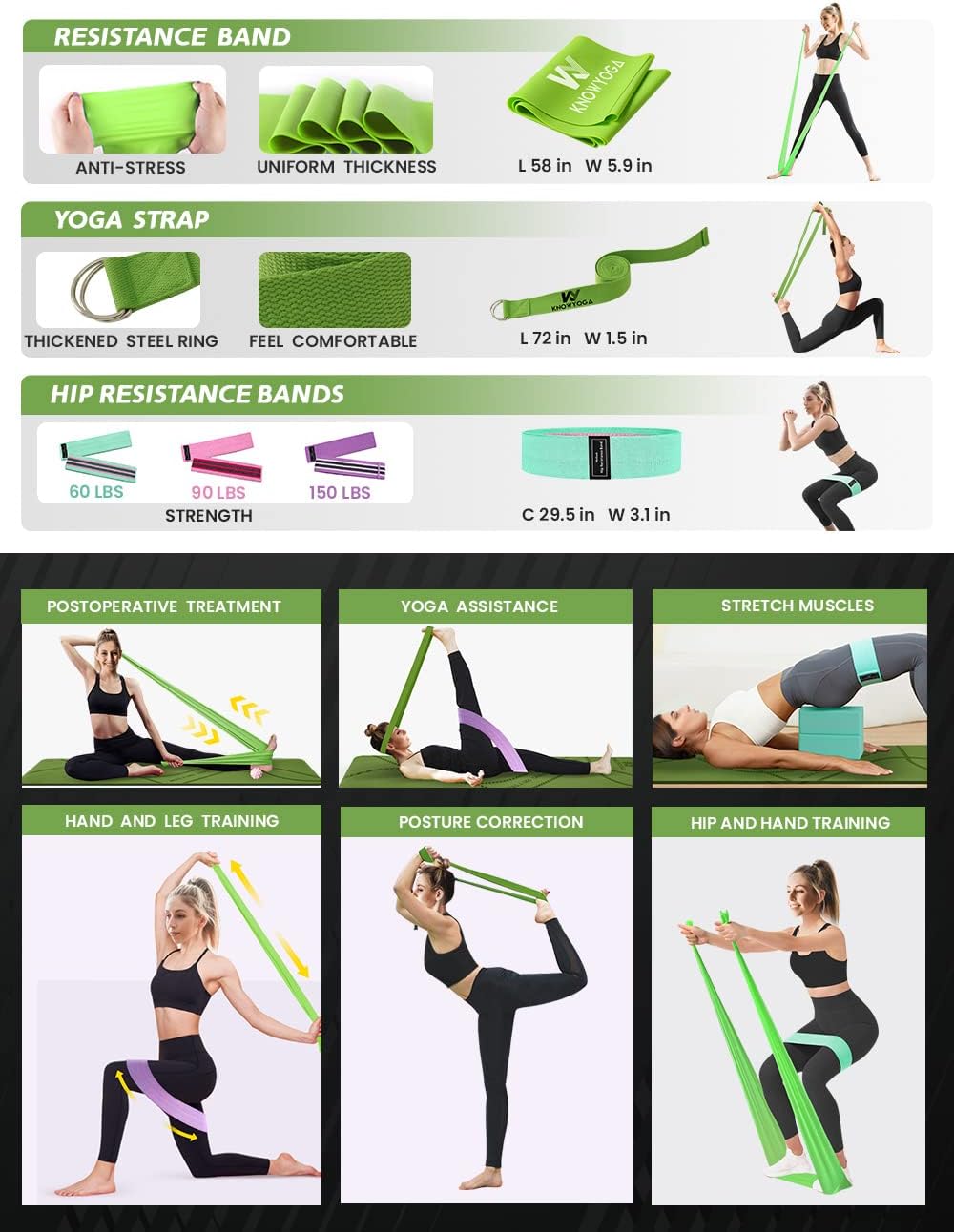 Yoga Starter Kit 12 in 1 - Yoga Set Include Yoga Mat, Foam Roller, 4 Resistance Bands, Yoga Blocks 2 Pack with Strap, 2 Peanut Massage Balls, Yoga kit and Sets for Beginners - Image 7