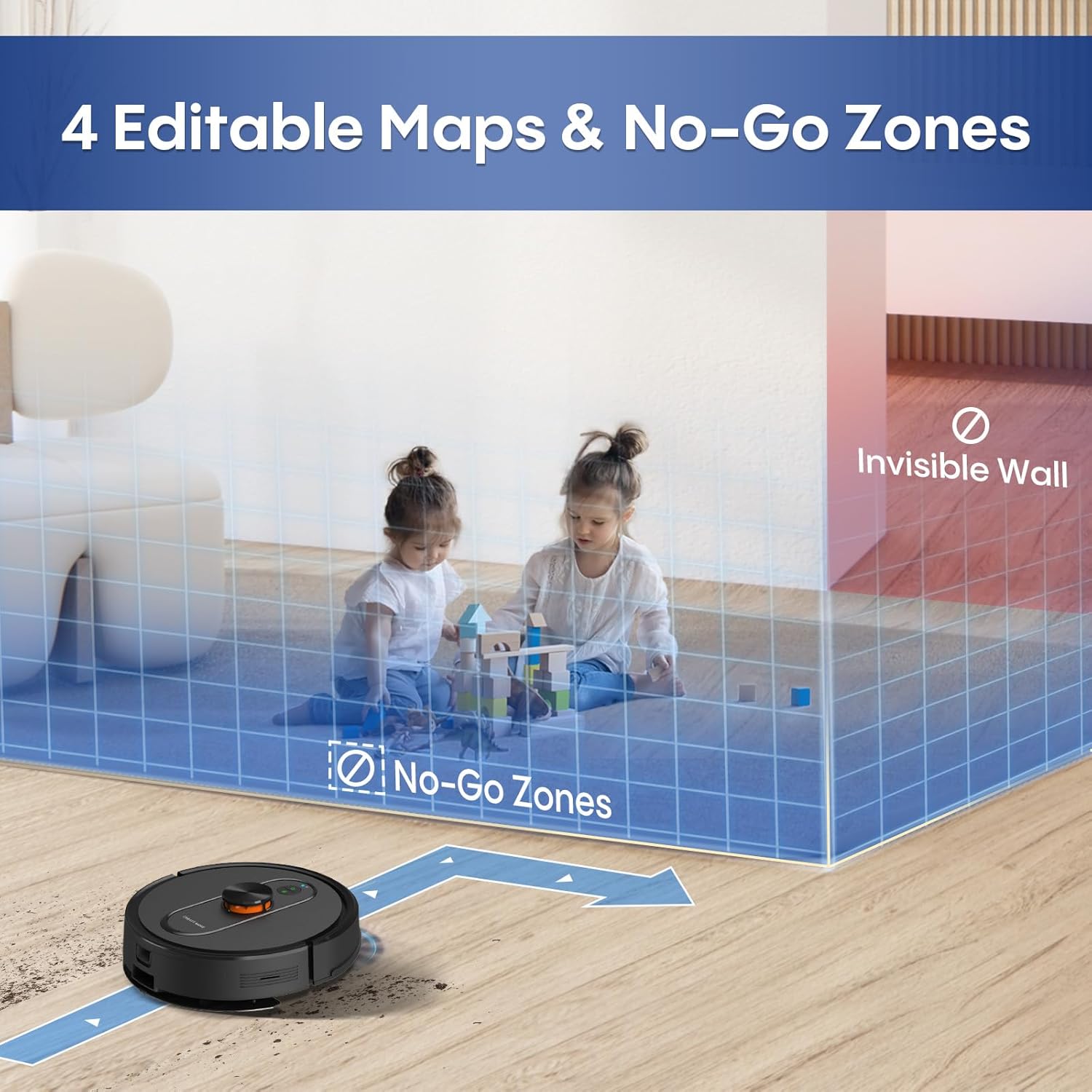 Robot Vacuum and Mop with LiDAR Navigation, 5000Pa Robot Vacuum Cleaner with Self-Emptying, 90-Day Hands-Free,Mapping, Wi-Fi/App/Alexa Control, Ideal for Pet, Hard Floors, Carpet - Image 5