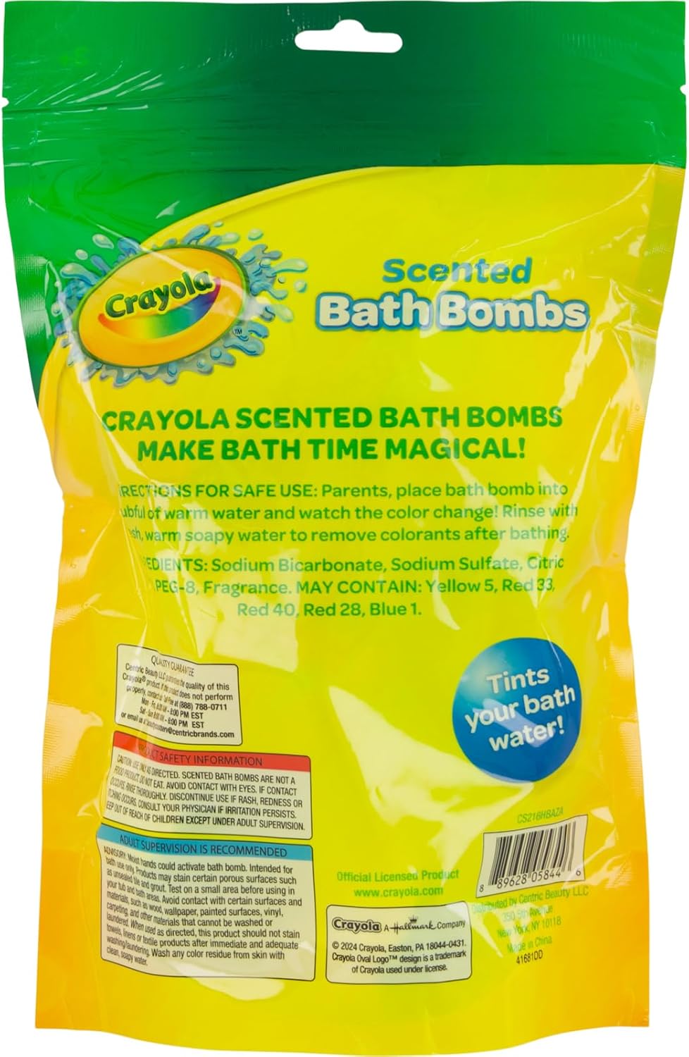 Crayola Colorful Scented Bath Bombs for Kids, Color You Bath Bathbomb Fizzies for Boys Girls Holiday Stocking Stuffer, Grape Jam, Laser Lemon, Cotton Candy, & Bubble Gum Scents - Image 4