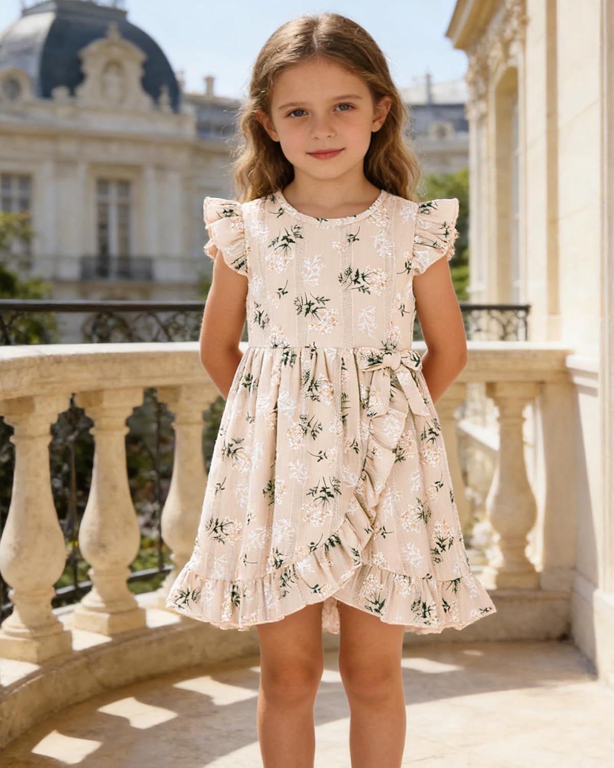 YALLET Toddler Baby Girl Dress Flutter Sleeves Kids Casual Dresses Ruffled Hem Cute Print Girl Summer Outfit for Beach Party - Image 5