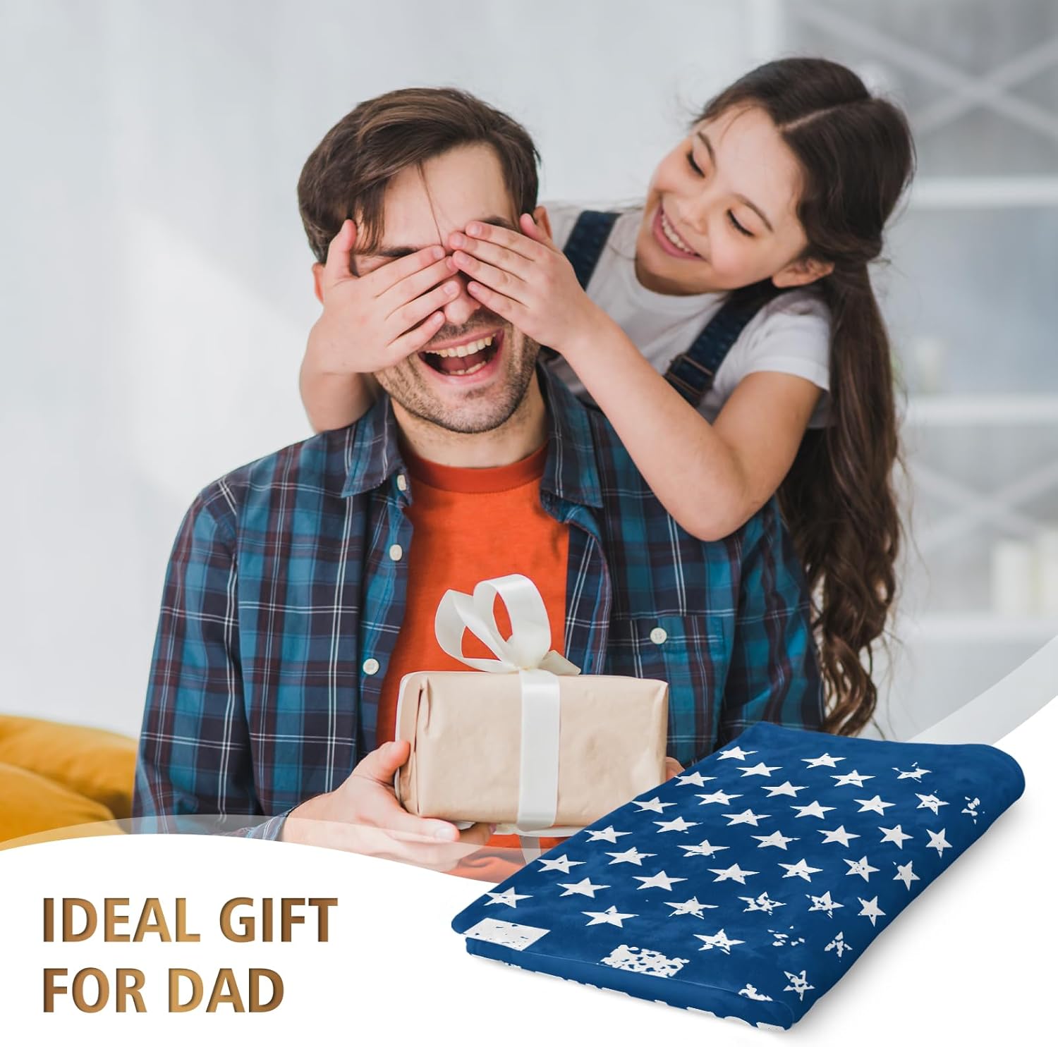 Craftique Gifts for Dad, Husband- Cool Flag Blanket with The Man The Myth The Legend- Dad Gifts for Fathers Day, Dads Birthday Gift, Soft Blanket Throw for Bed Sofa Napping Camping, 60”×50” - Image 2