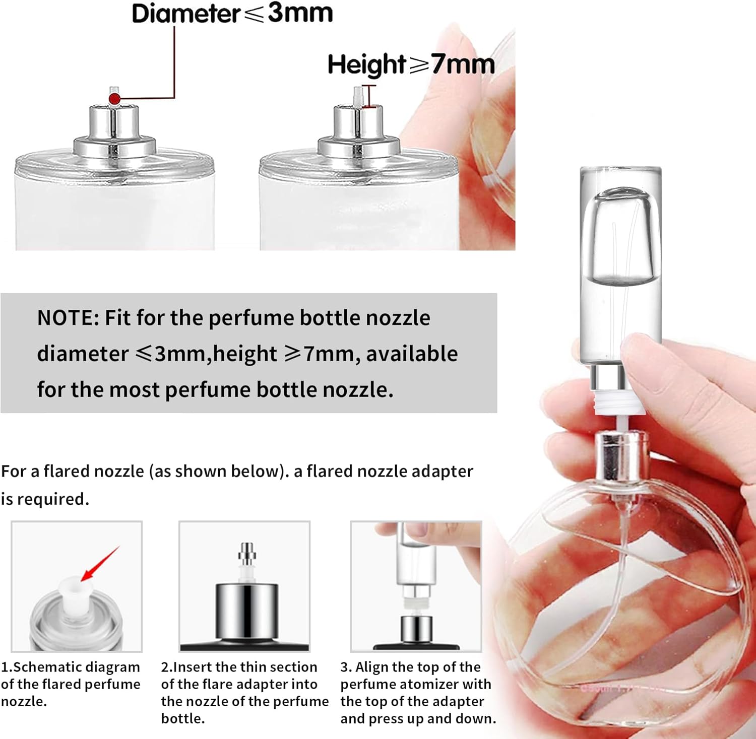 MUB 10ml Perfume Travel Refillable Atomizer Bottle Glass Unique Top-Filling Leak-Proof Spray Bottle Atomizer Sprayer for Perfume Cologne Mini Travel Size Empty Pocket Portable - Image 4