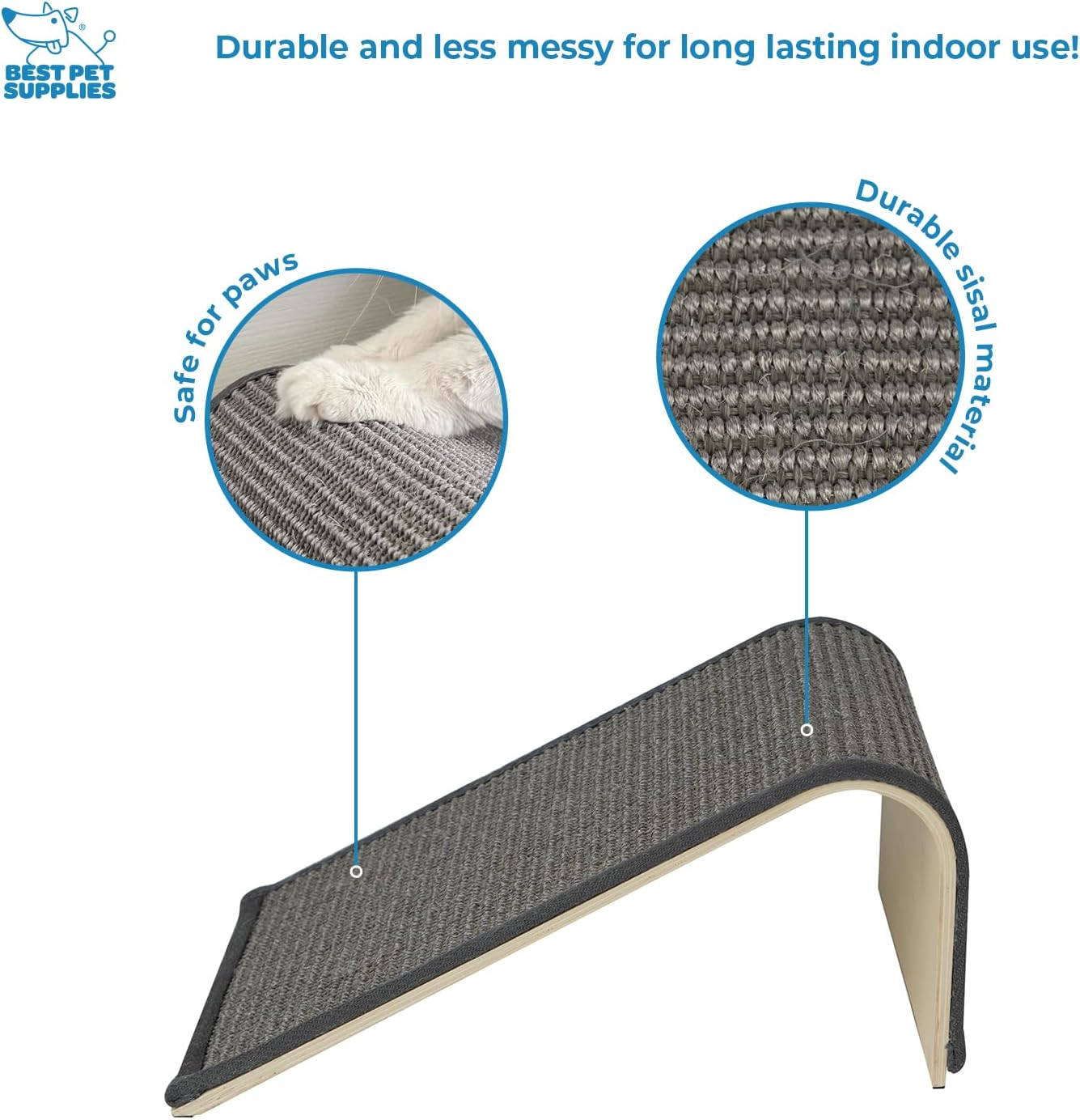 Best Pet Supplies Catify Cat Scratcher, Fun Interactive Scratchers, Posts, Poles, Claw Safe, Furniture Saver Indoor Play Support Natural Cat Behaviors Heavy Duty - Ramp (Gray), 15 x 9 - Image 4