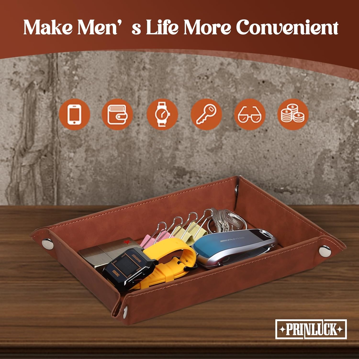 Mens Gifts, Valet Tray for Man Christmas Stocking Stuffers, Christmas Stocking Stuffers for Men, Gifts for Him Dad, Grandpa Papa Gift, Husband Gift - Image 7