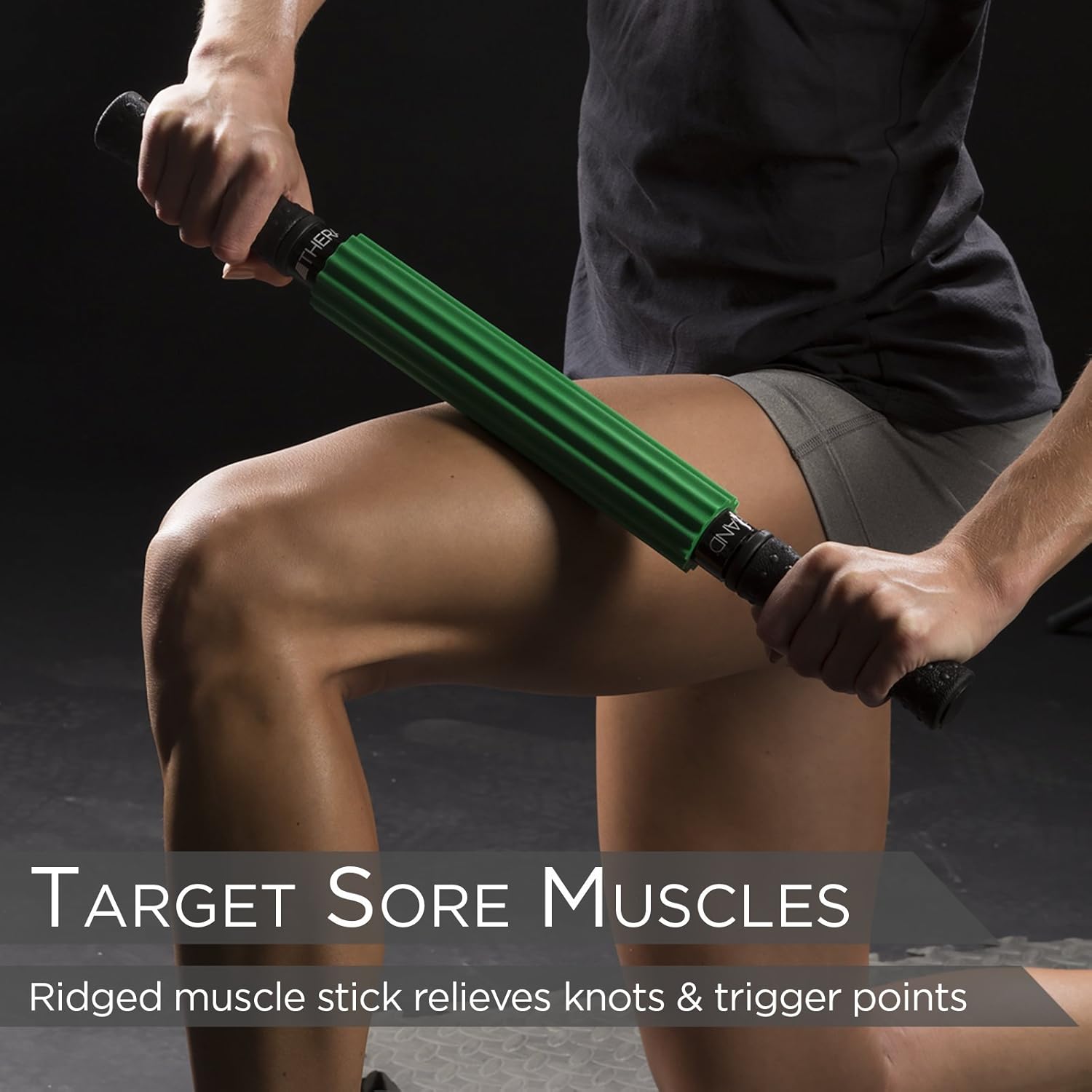 THERABAND Roller Massager +, Muscle Roller Stick for Self-Myofascial Release, Deep Tissue Massage Rolling Pin, Trigger Point Release, Muscle Soreness, Best Gift for Runners, Athletes, Crossfit - Image 4