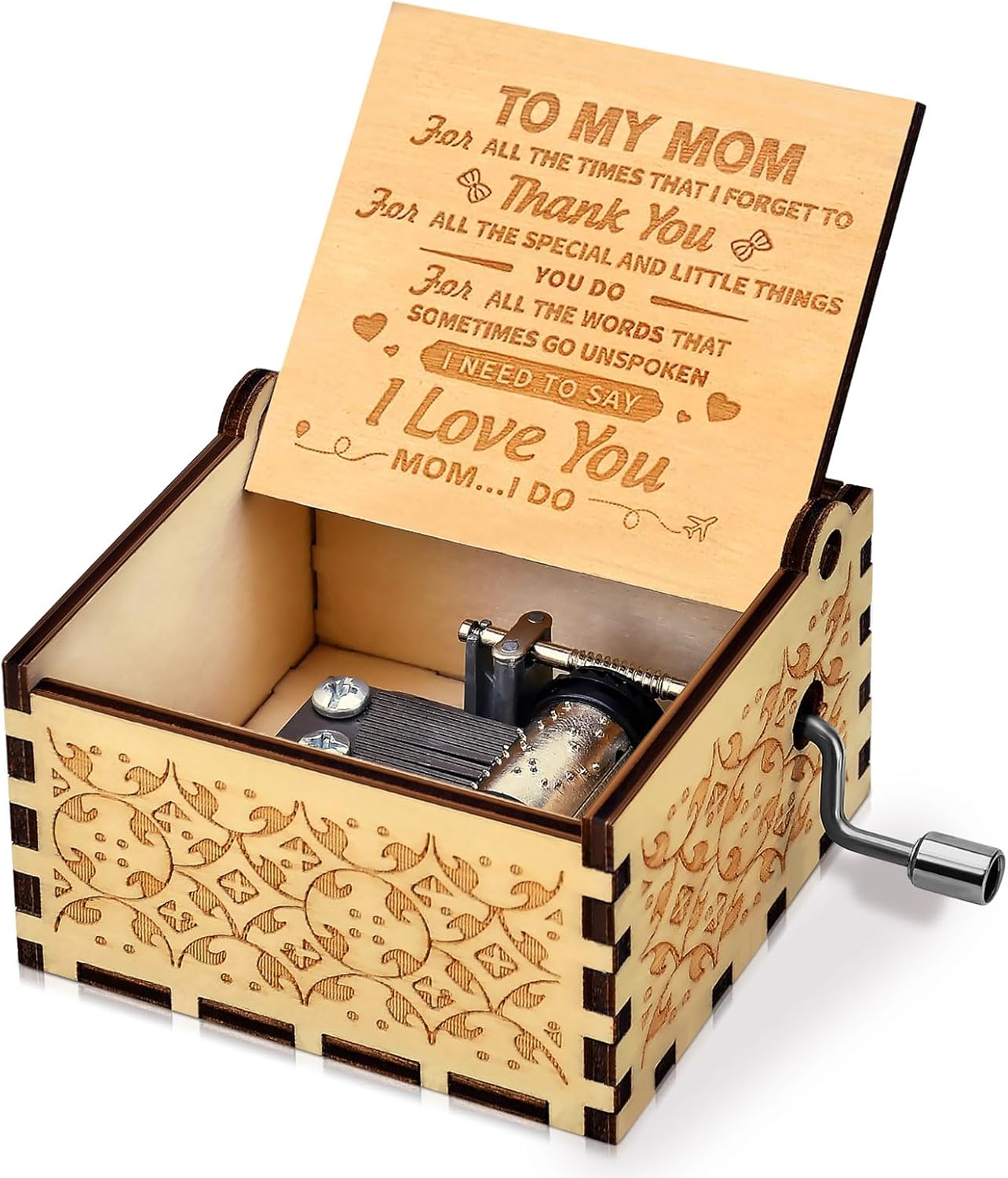 Likeny Mothers Day for Mom Gifts from Daughter Son for Mothers Day Birthday Best Mama Hand Crank Music Box - Image 2