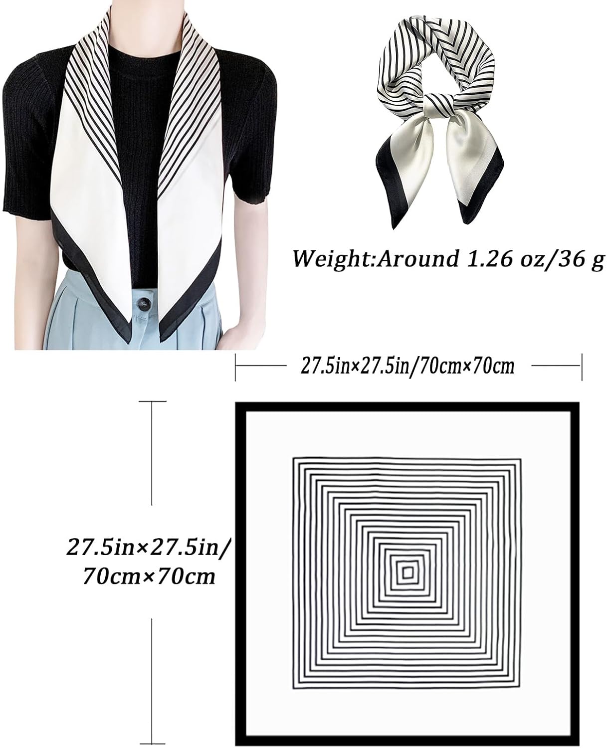 Saiusloa Neck Scarf For Womens Silky Head Scarves Hair Bandanas Square Scarf Fashion Accessories lightweight - Image 3