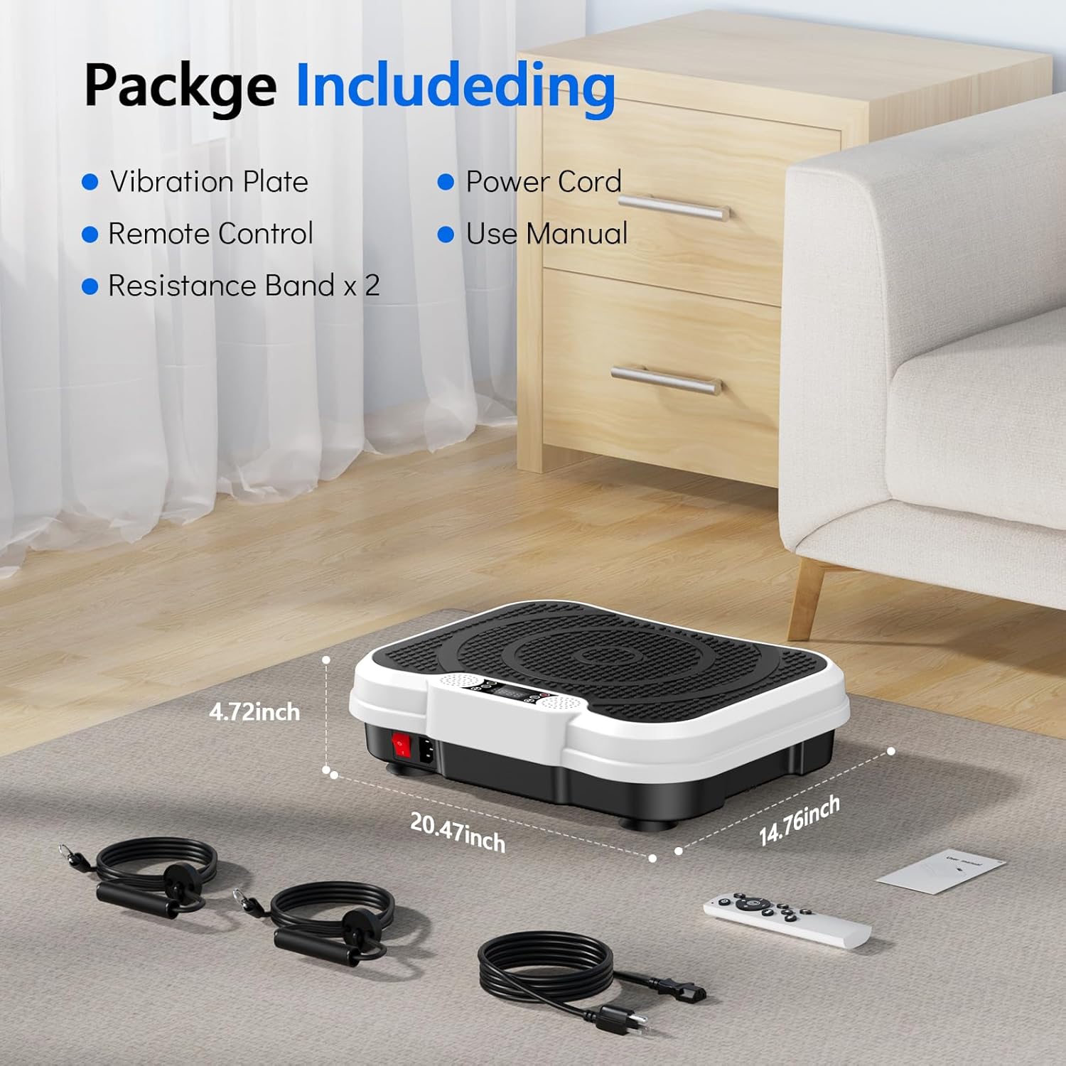 Vibration Plate Exercise Machine for Lymphatic Drainage, Vibration Platform for Weight Loss, 400 Lbs Capacity Shake Plate Full Body Workout Vibrate Fitness Platform for Home Women Men - Image 8