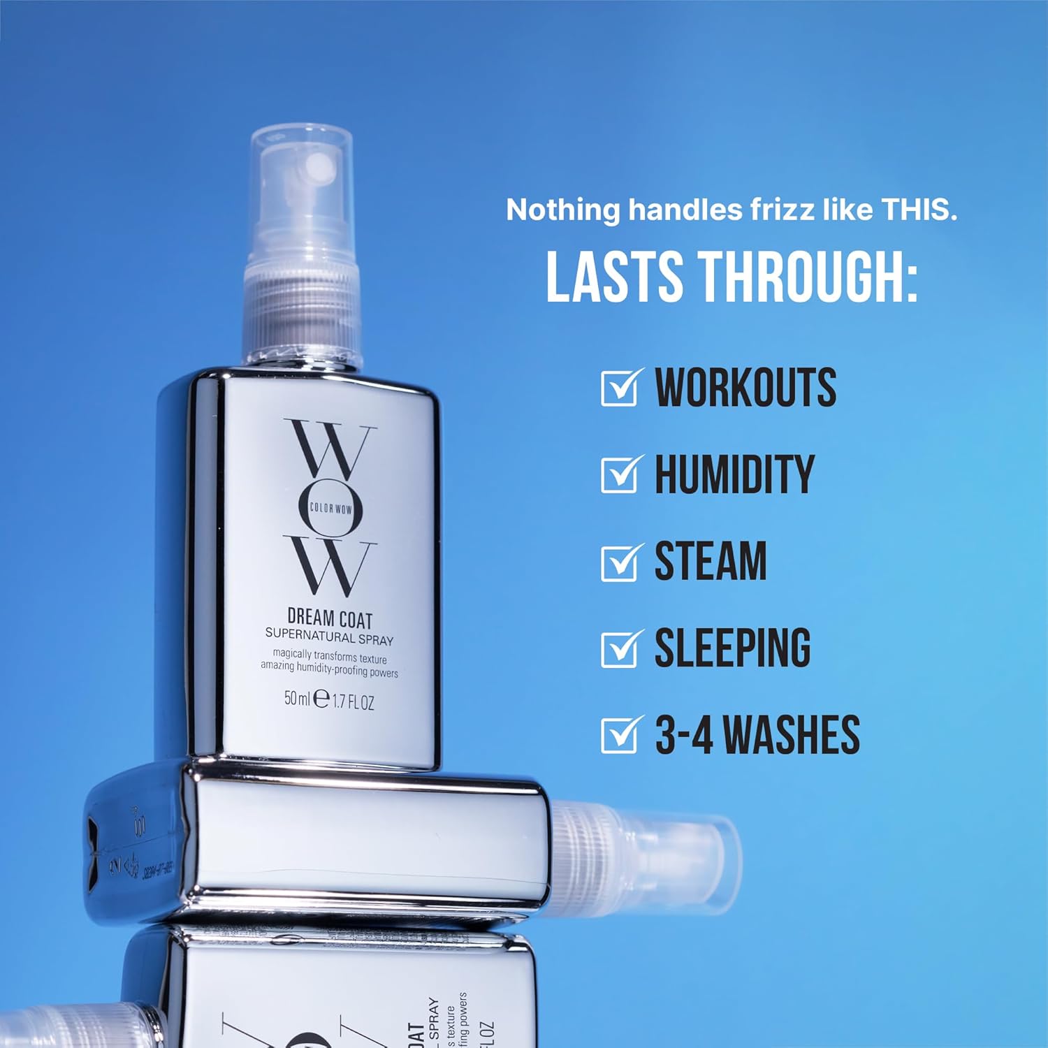 COLOR WOW Dream Coat Anti-Humidity Treatment Spray – Anti-Frizz Hair Smoothing Spray with Built-in Heat Protectant, Award-Winning Leave In Treatment for Glassy Smooth, Shiny Styles up to 3-4 Washes - Image 4
