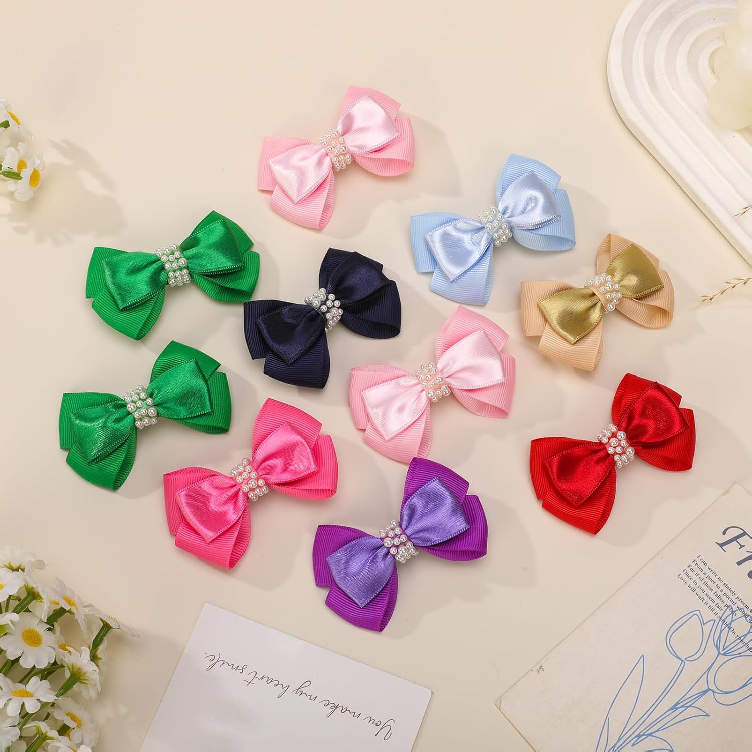 KISZU 3 Inch Hair Bows Clips Grosgrain Ribbon Alligator Clips Hair Accessories for Girls Toddler Kids Children Teens Women - Hot Pink - Image 8