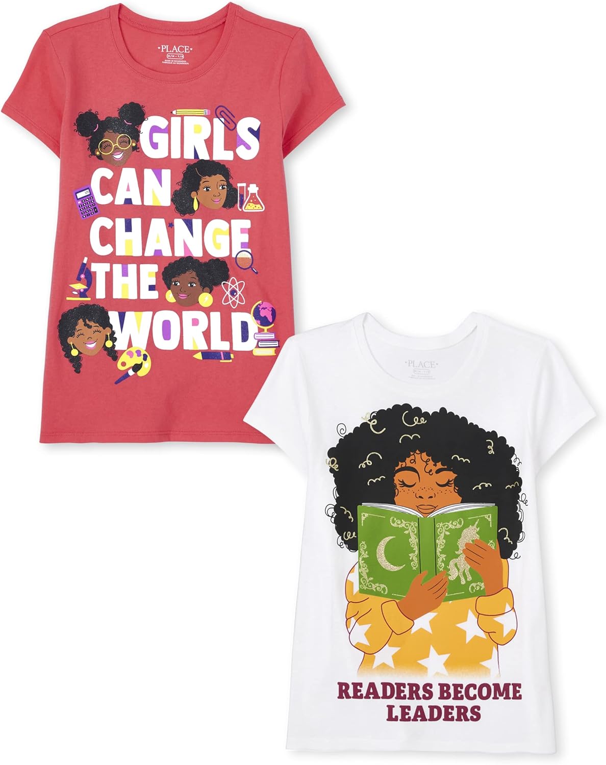 The Children's Place Girls Unicorns,Sports,Butterflies Short Sleeve Graphic T-Shirts,2 Pack