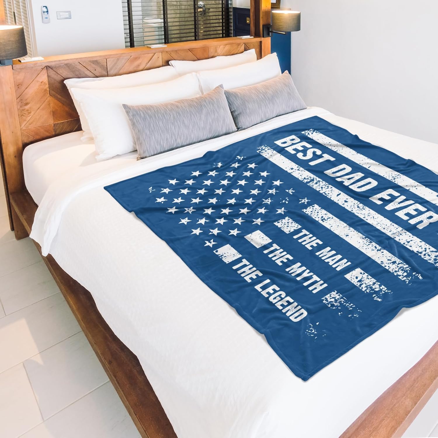 Craftique Gifts for Dad, Husband- Cool Flag Blanket with The Man The Myth The Legend- Dad Gifts for Fathers Day, Dads Birthday Gift, Soft Blanket Throw for Bed Sofa Napping Camping, 60”×50” - Image 7