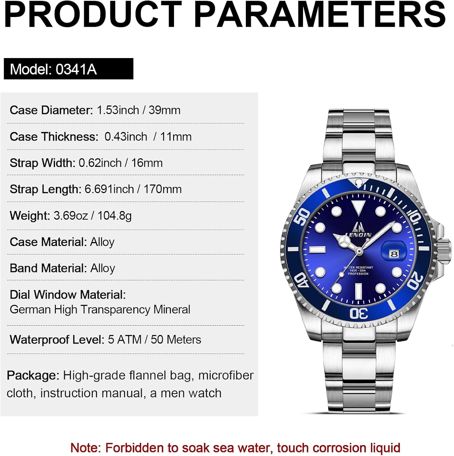 LN LENQIN Mens Watches Stainless Steel Waterproof Analog Quartz Watch for Men with Date Luminous Fashion Wristwatch - Image 6