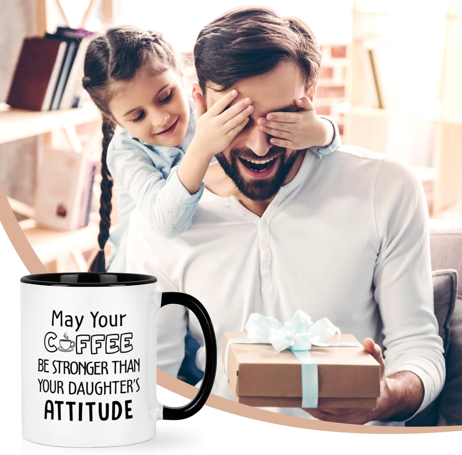 Maustic Birthday Gift for Dads from Daughter, Gifts for Dad, Dad Mug, Funny Birthday Father's Day Gifts, Your Coffee Be Stronger Than Your Daughters Attitude, 11Oz - Image 4
