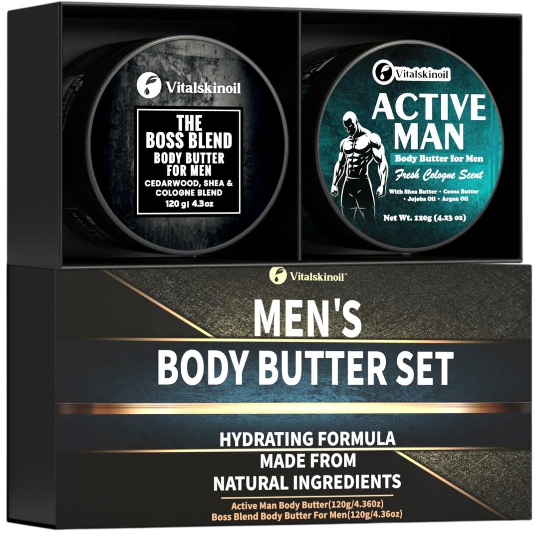 Body Butter for Men Pack of 2, Cologne Scented Moisturizer Gift Set for Men - Image 2