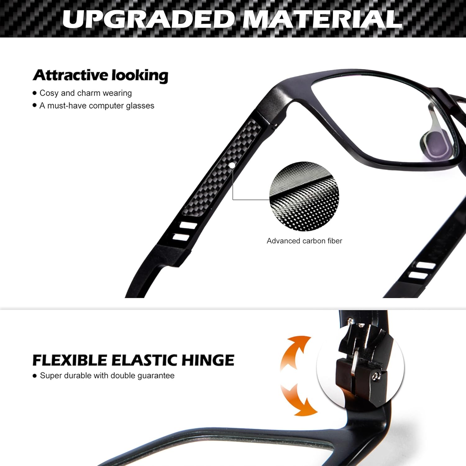 ANYLUV Blue Light Blocking Glasses Men Computer Gaming Glasses Lightweight Al-Mg Metal Anti Eyestrain Eye Protection - Image 3