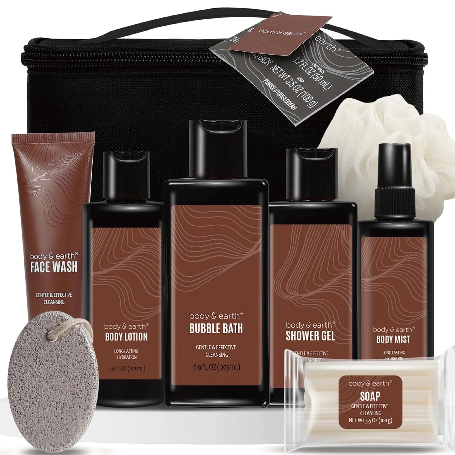 Gift Baskets for Men 8pcs Mens Body Wash Sets with Sandalwood Scent Gift Sets for Christmas Gifts for Men,Father Day Gifts