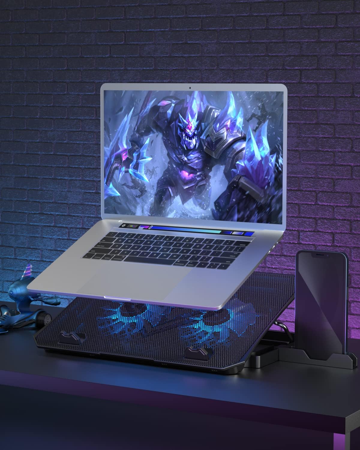KeiBn Laptop Cooling Pad, Gaming Laptop Cooler 2 Fans for 10-15.6 Inch Laptops, 5 Height Stands, 2 USB Ports (S039) - Image 6
