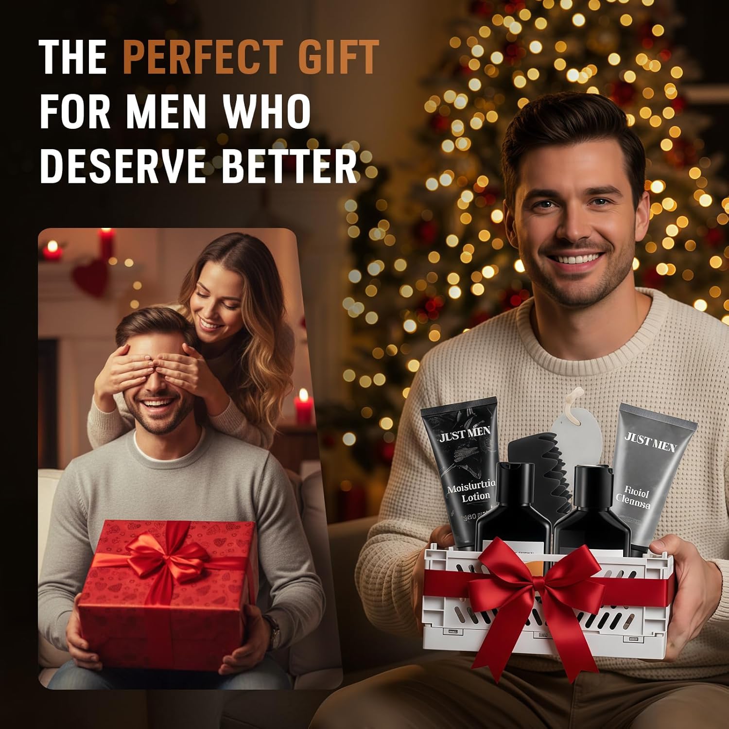 Gift Baskets for Men - 7 Pcs Mens Body Wash & Skin Care Kit | All-in-One Grooming & Bath Gift Set with Cedrus Atlantica Scent | Birthday Gifts for Men, Husband, Boyfriend, Brother, Father - Image 8