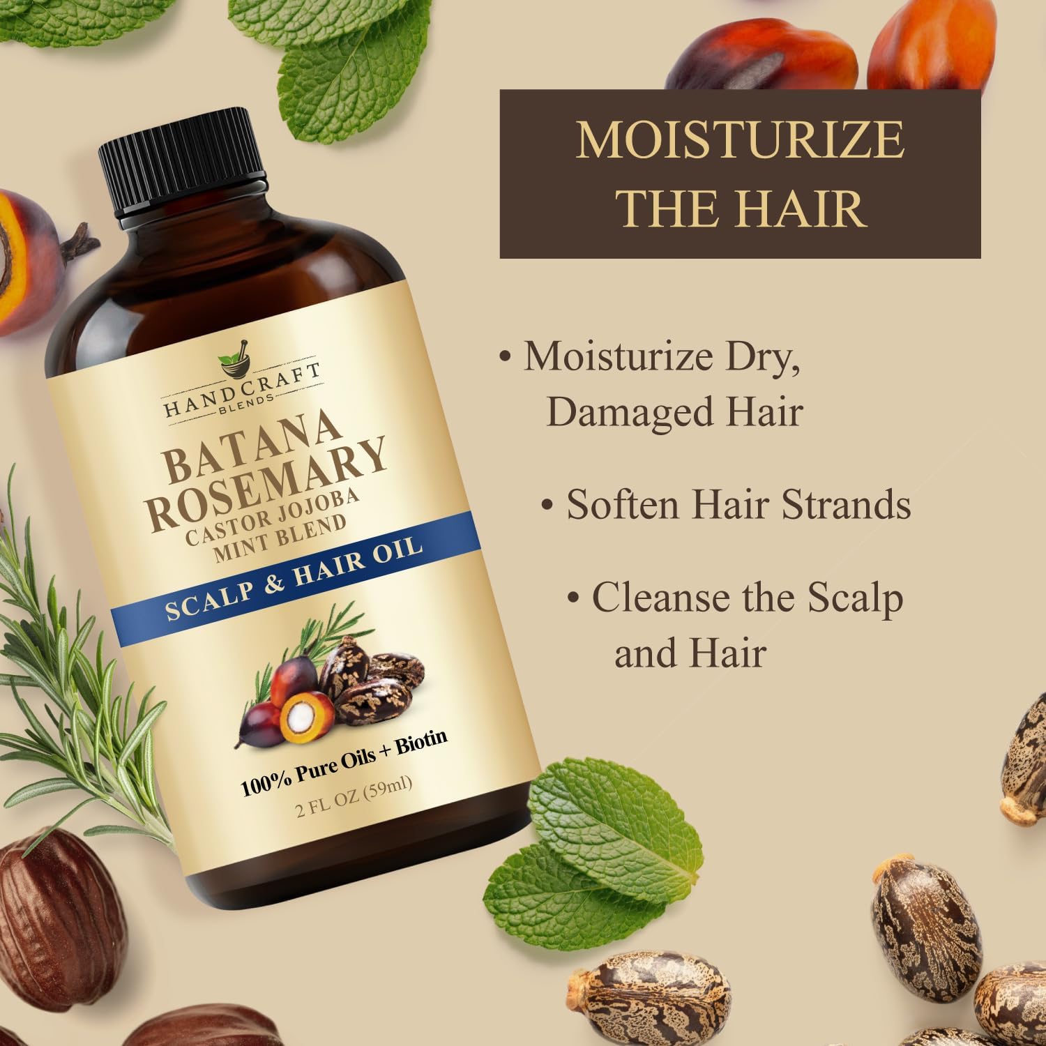 Batana & Rosemary Hair Oil – 2 Fl Oz – Scalp Treatment & Strengthening for Thinning, Dry Scalp, Split Ends – Natural Hair Oil for Women & Men – Intensive Repair & Nourishing Formula - Image 6