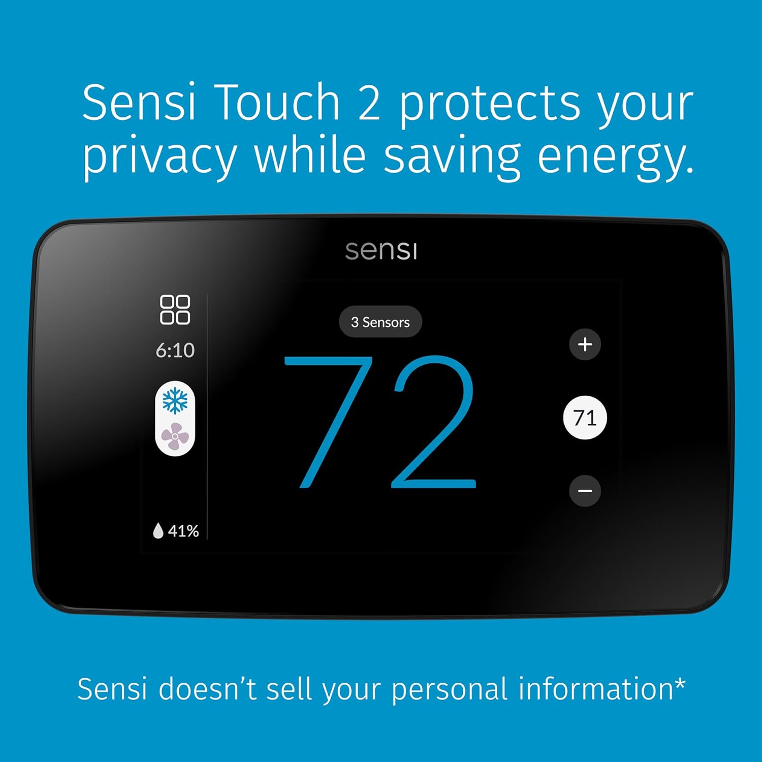 Sensi Touch 2 Smart Thermostat with Touchscreen Color Display, 100 Years of Expertise, Programmable, Wi-Fi, Data Privacy, Easy DIY, Works with Alexa, Energy Star Certified, ST76, C-Wire Required - Image 8
