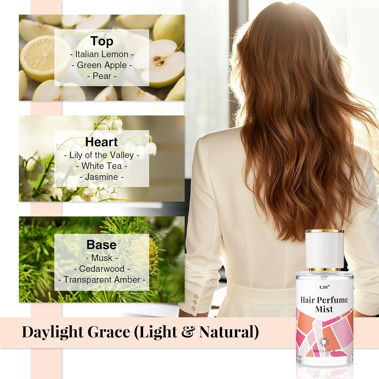 Hair Perfume Set for Women – Day & Night Duo Mist – Long Lasting, Clean & Nourishing Fragrance Spray – Alcohol-Free, Odor-Eliminating, Lightweight Formula – 2 x 3.4 fl oz - Image 5