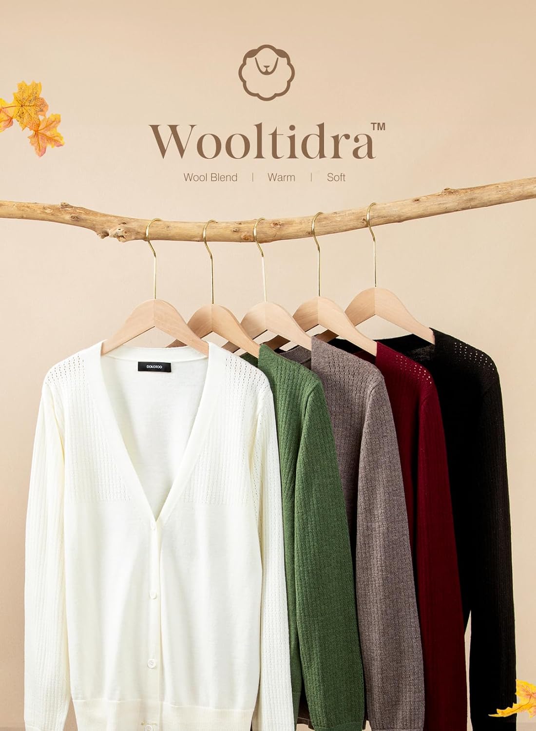 Dokotoo Womens Cardigan Wool Blend Long Sleeve Button Down Sweaters for Women Casual Hollow Out Knit Tops - Image 4