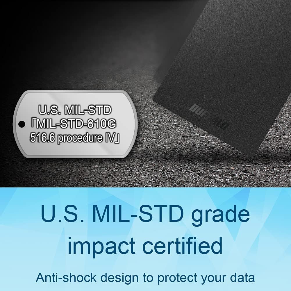 BUFFALO External SSD 1TB - Compatible with PS4 / PS5 / Windows/Mac - USB-C - USB-A - USB 3.2 - External Solid State Drive - SSD-PG1.0U3B - Image 7
