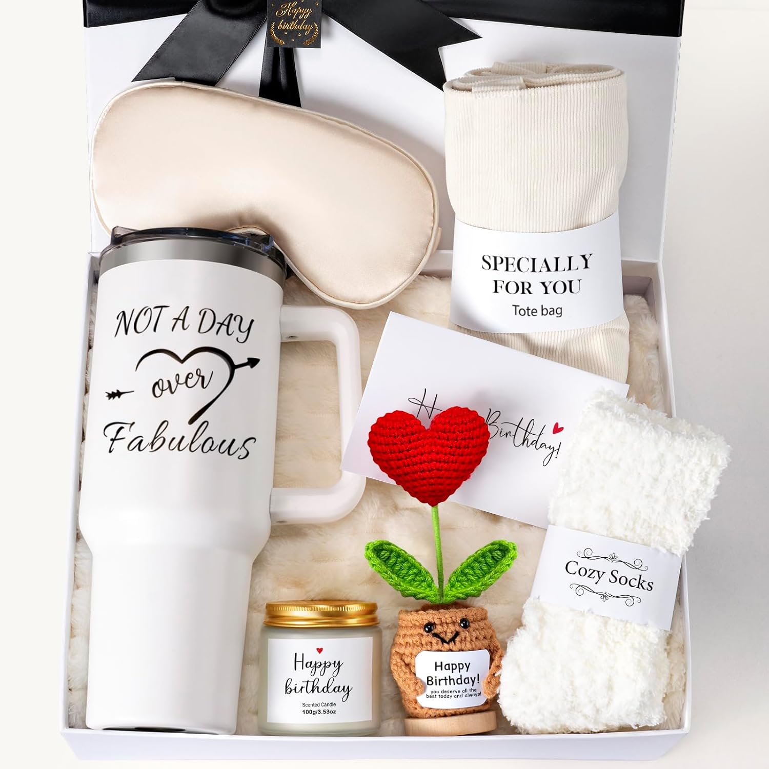 Birthday Gifts for Women – Luxury Gifts Box Birthday with Candle and Tumbler, Happy Birthday Gift Basket for Women, Perfect Birthday Gifts for Friends Wife Sister
