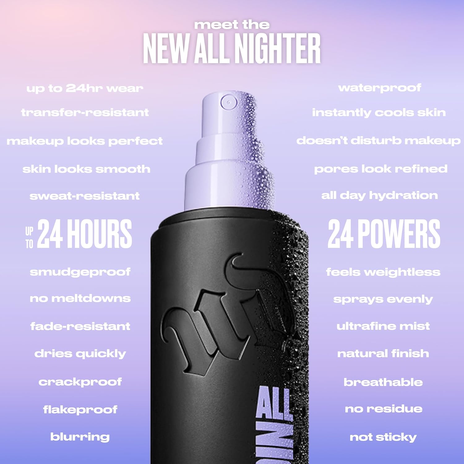 Urban Decay All Nighter Waterproof Makeup Setting Spray - Up to 24HR Wear, Natural Finish, Ultra-Fine Facial Mist, Transfer-Resistant, Foundation Face Primer, Hydrating, For All Skin Types - Image 8