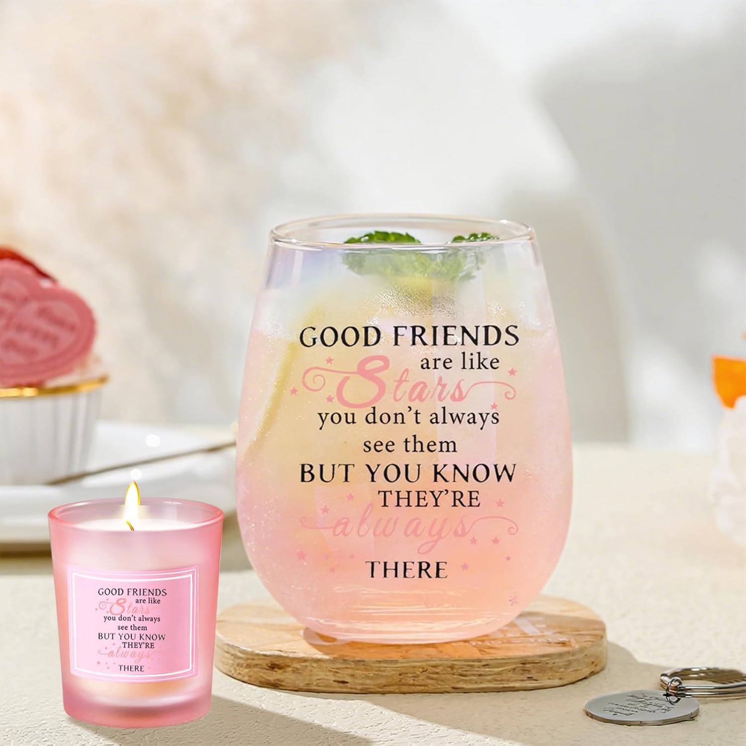 Friendship Gifts for Women Wine Glasses Drinking Personalised Birthday Gifts for Friend Men Special Friends Gift Leaving Gift for Her Colleague Best Friend - Image 2