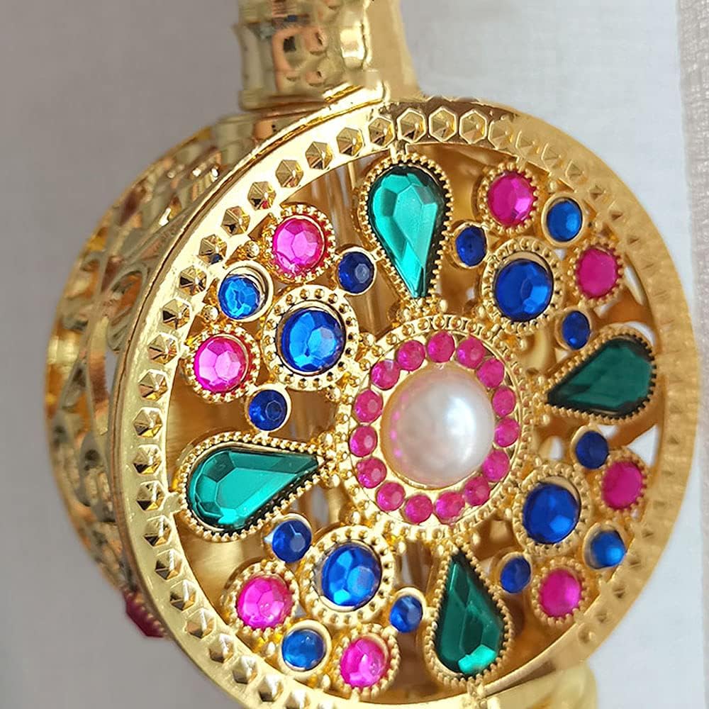 Leadigol 10ML Dubai Arabic Style Rhinestone Empty Perfume Bottle,Refillable Empty Perfume Portable Cosmetic Container Alloy Golden Essential Oil Jar (no perfume in bottle) - Image 5