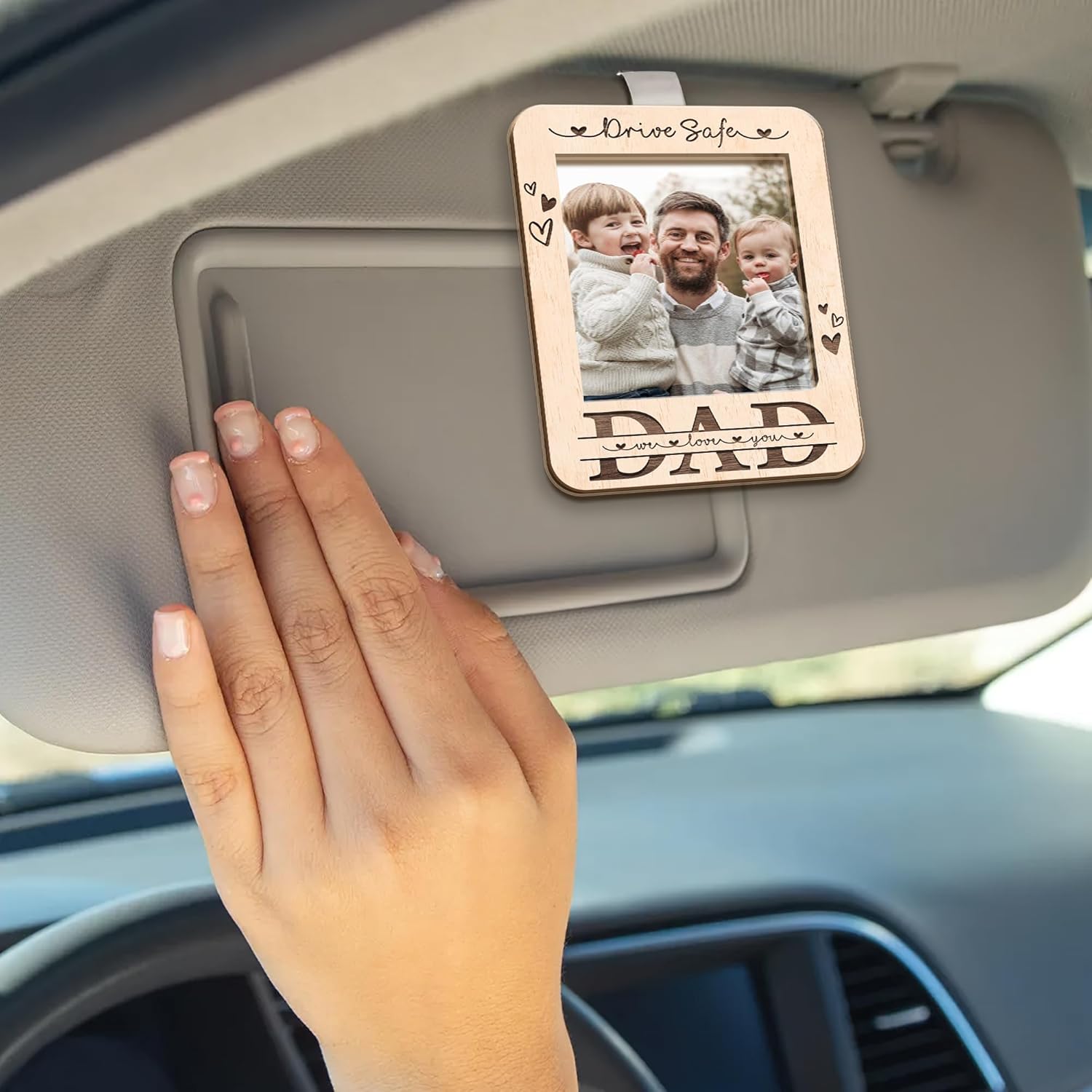 Hyturtle Car Picture Frame For Dad, Car Visor Photo Frame Accessories, Gift For Dad Car Accessories From Daughter, Son, Unique Valentines Gifts For Dad From Kids, Cute Decorations For Father - Image 5