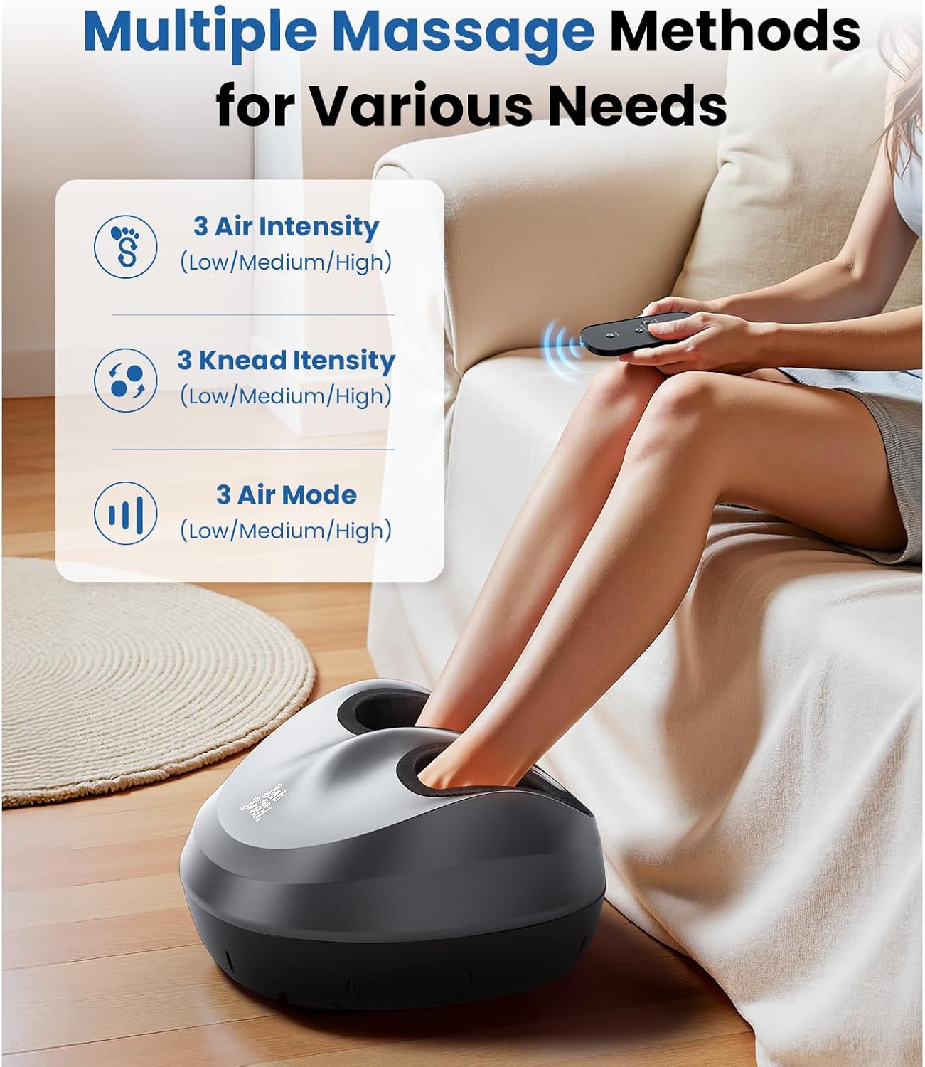 BOB AND BRAD Foot Massager Machine with Heat and Remote, Fits up to Size 14, FSA Eligible HSA Shiatsu Deep Kneading Foot Massager for Plantar Fasciitis and Neuropathy - Image 6