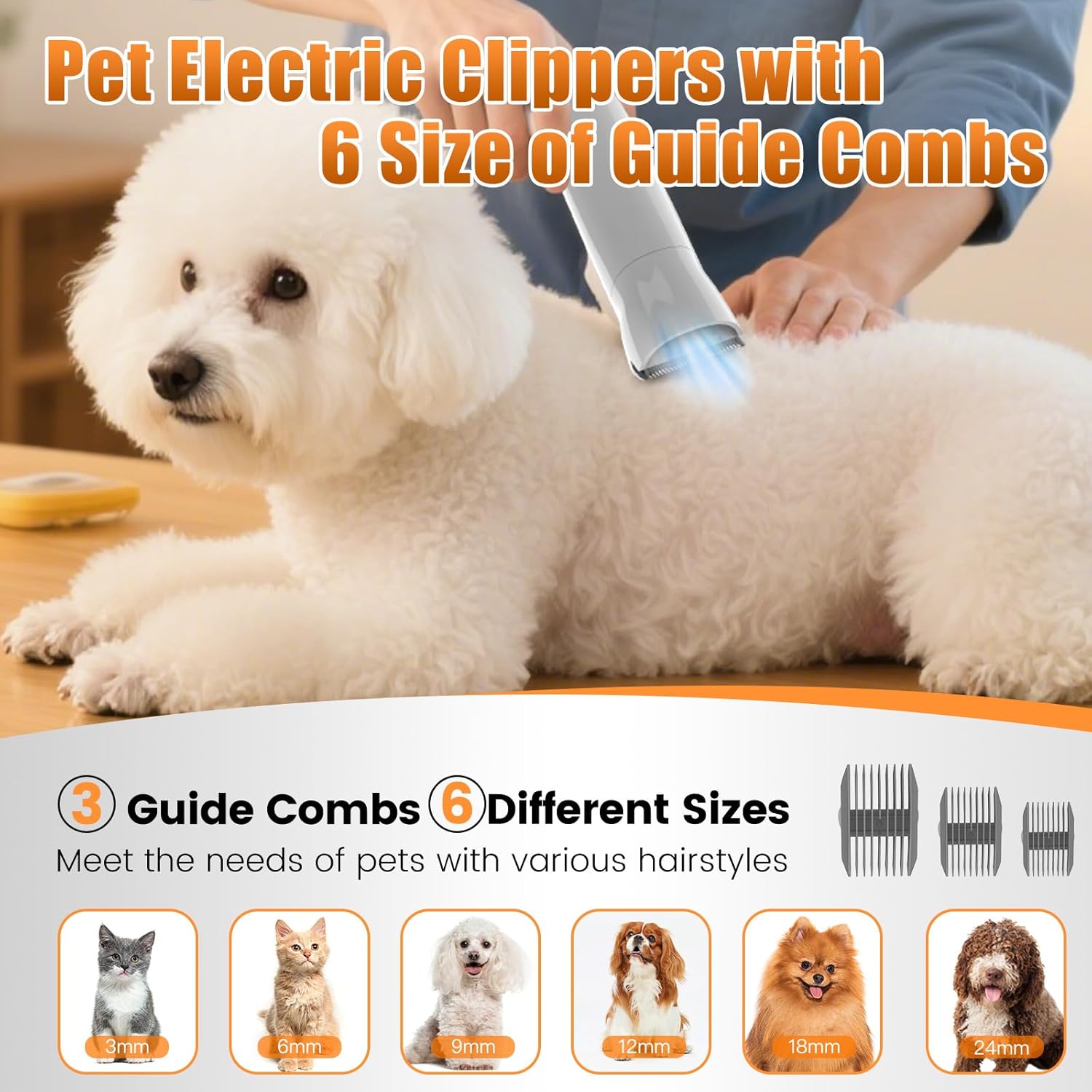 AIRROBO Dog Grooming Vacuum and Kit with Clipper Nail Trimmer Grinder, 12000Pa Pet Vacuum for Shedding Grooming, 2L Large Capacity Dog Hair Vacuum with 8 Pet Grooming Tools, PG100 Plus - Image 4