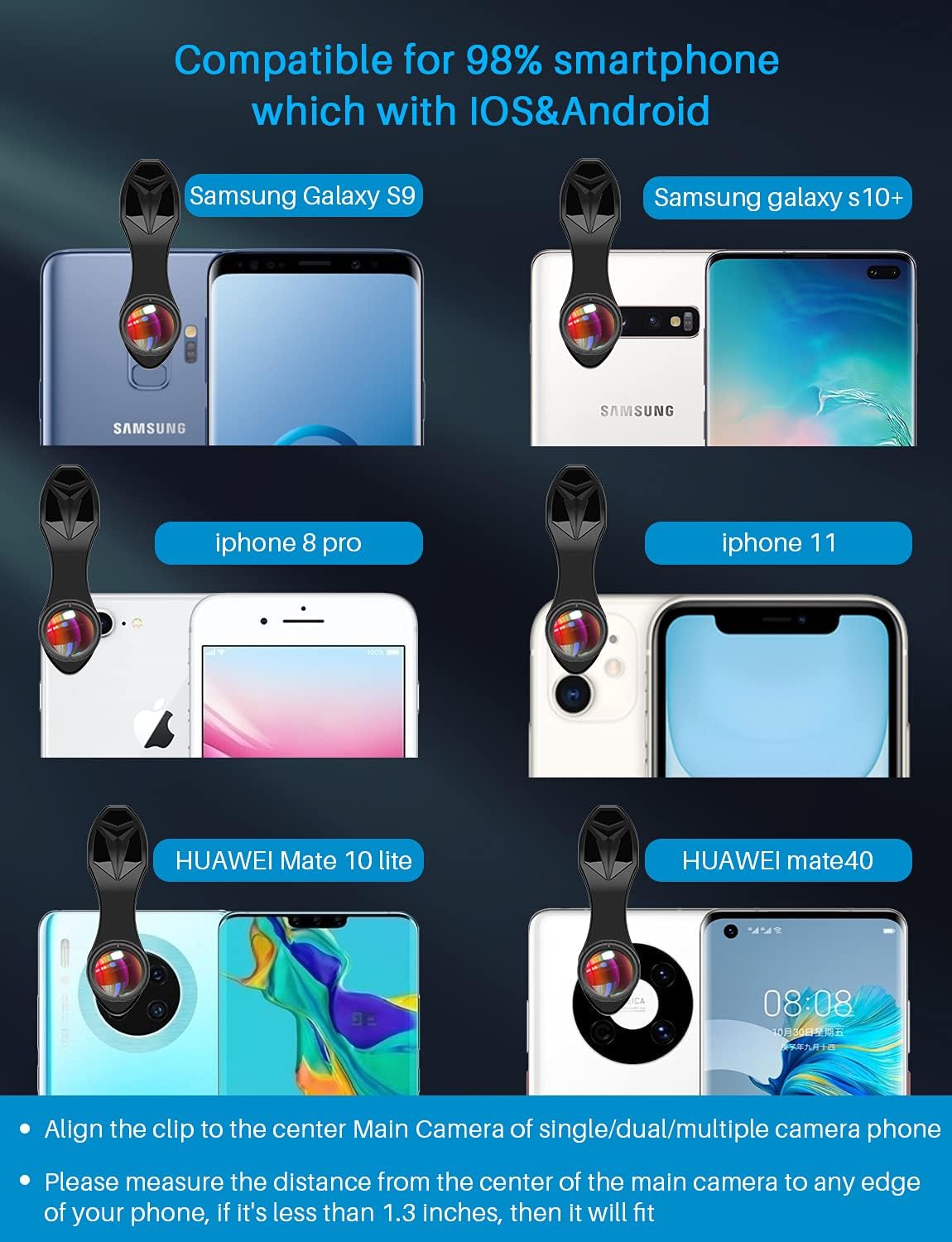 MIAO LAB 5 in 1 Phone Camera Lens Kit -0.63X Wide Angle Lens & 15X Macro Lens+190°Fisheye Lens/CPL + 2X Telephoto Lens Compatible with iPhone Samsung Sony and Most of Smartphone - Image 6